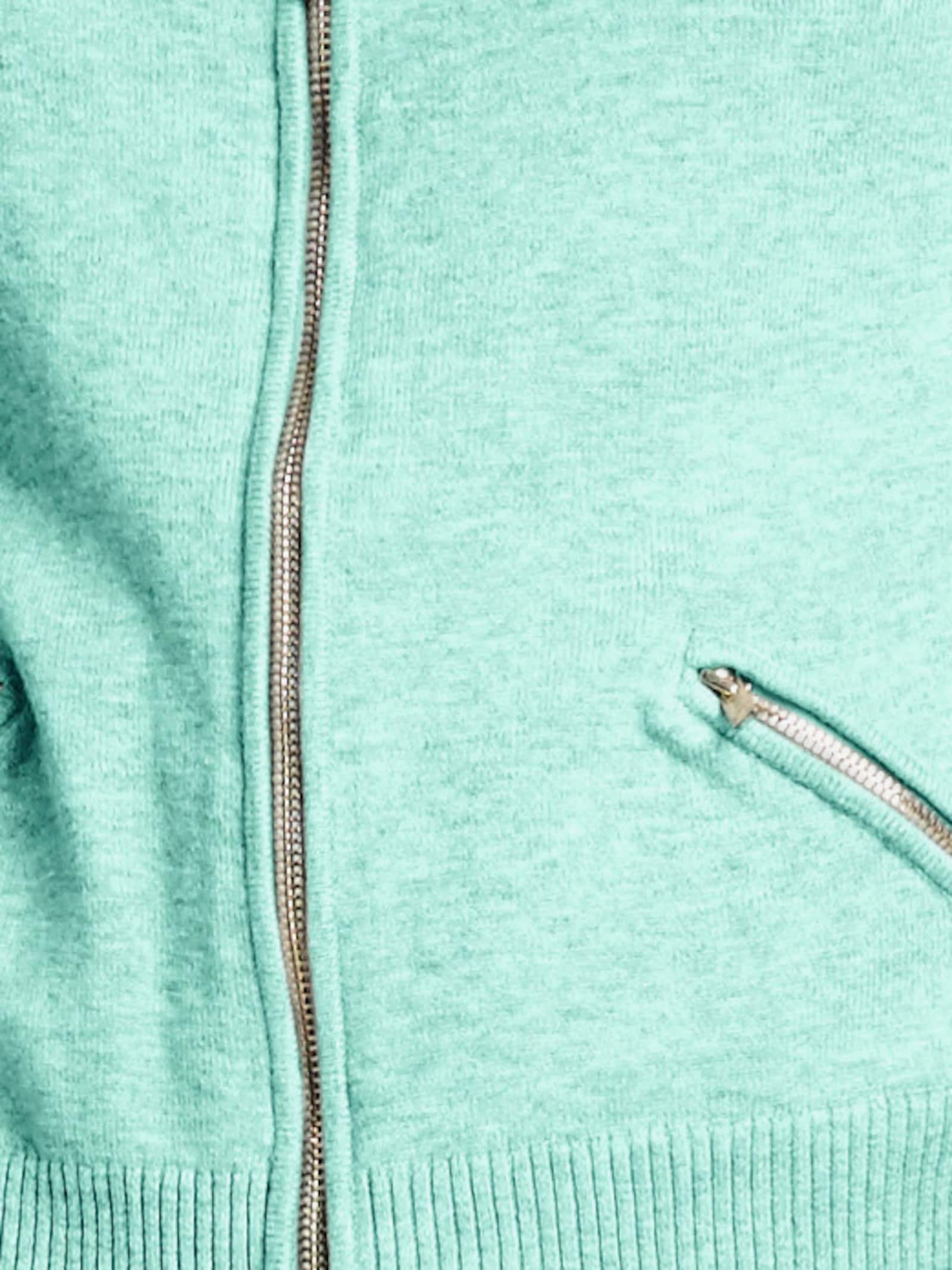 heine Feinstrickjacke mit 2-Wege-Reißverschluss - mint