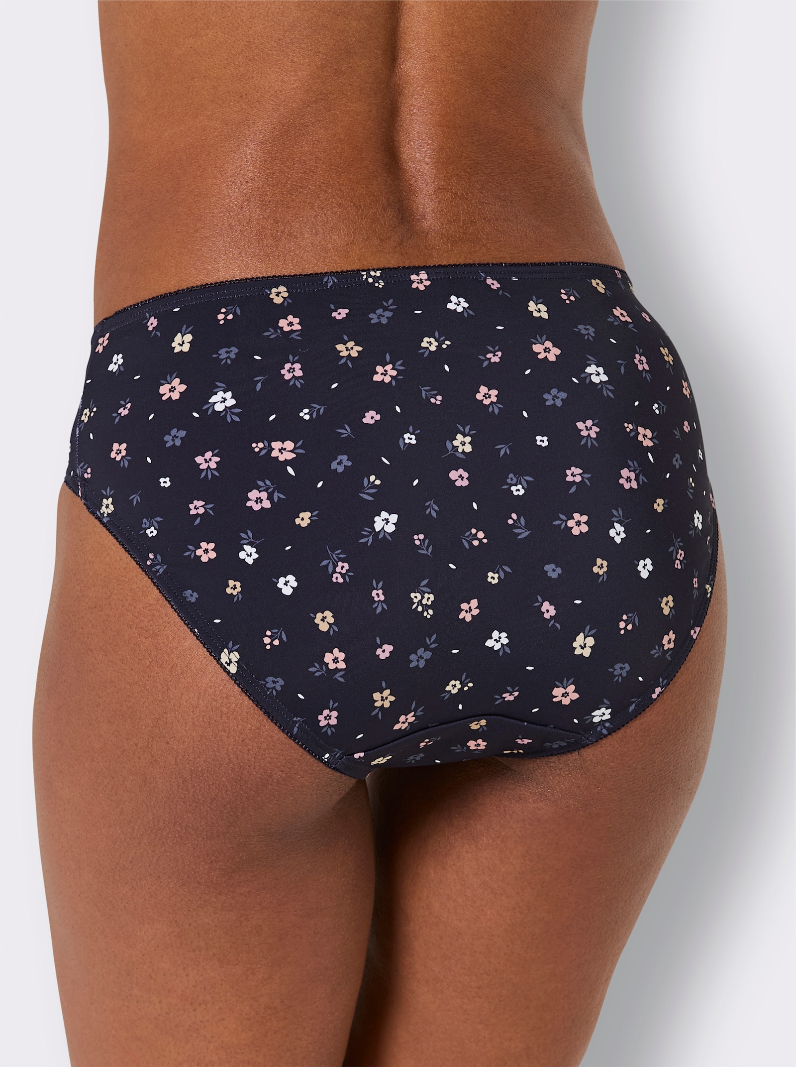 wäschepur Jazzpants mit Mäusezähnchenborte - marine-mauve + marine