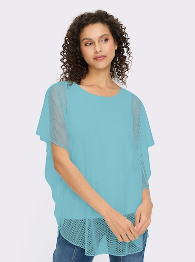 heine Kurzarmshirt im Poncho-Stil - aquamarin