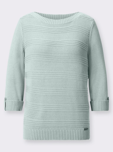 Pullover met 3/4-mouwen - zacht mint