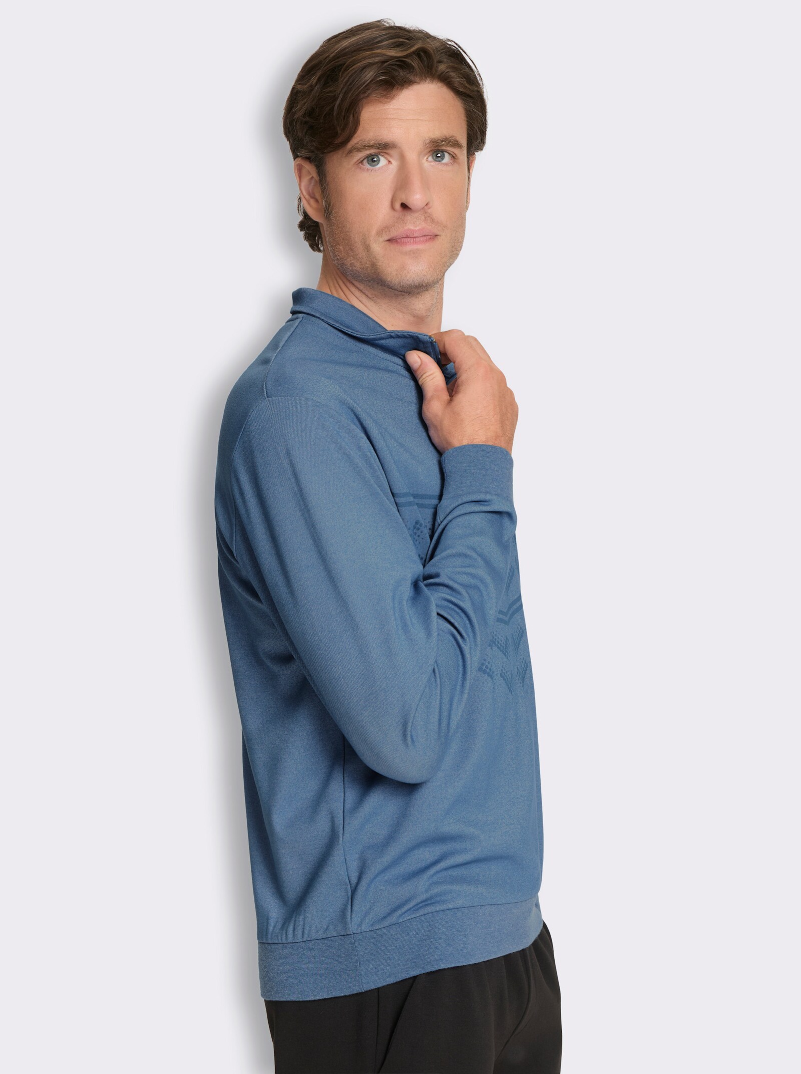 Catamaran Sports Funktionsshirt mit Reißverschluss - mittelblau-meliert