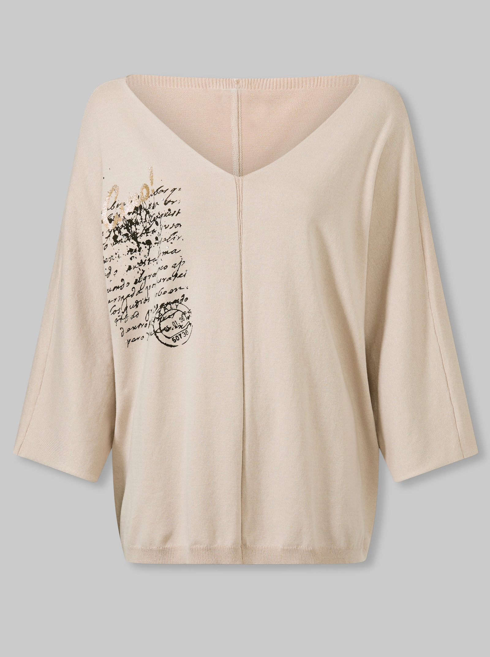 heine Pullover mit V-Ausschnitt - sand