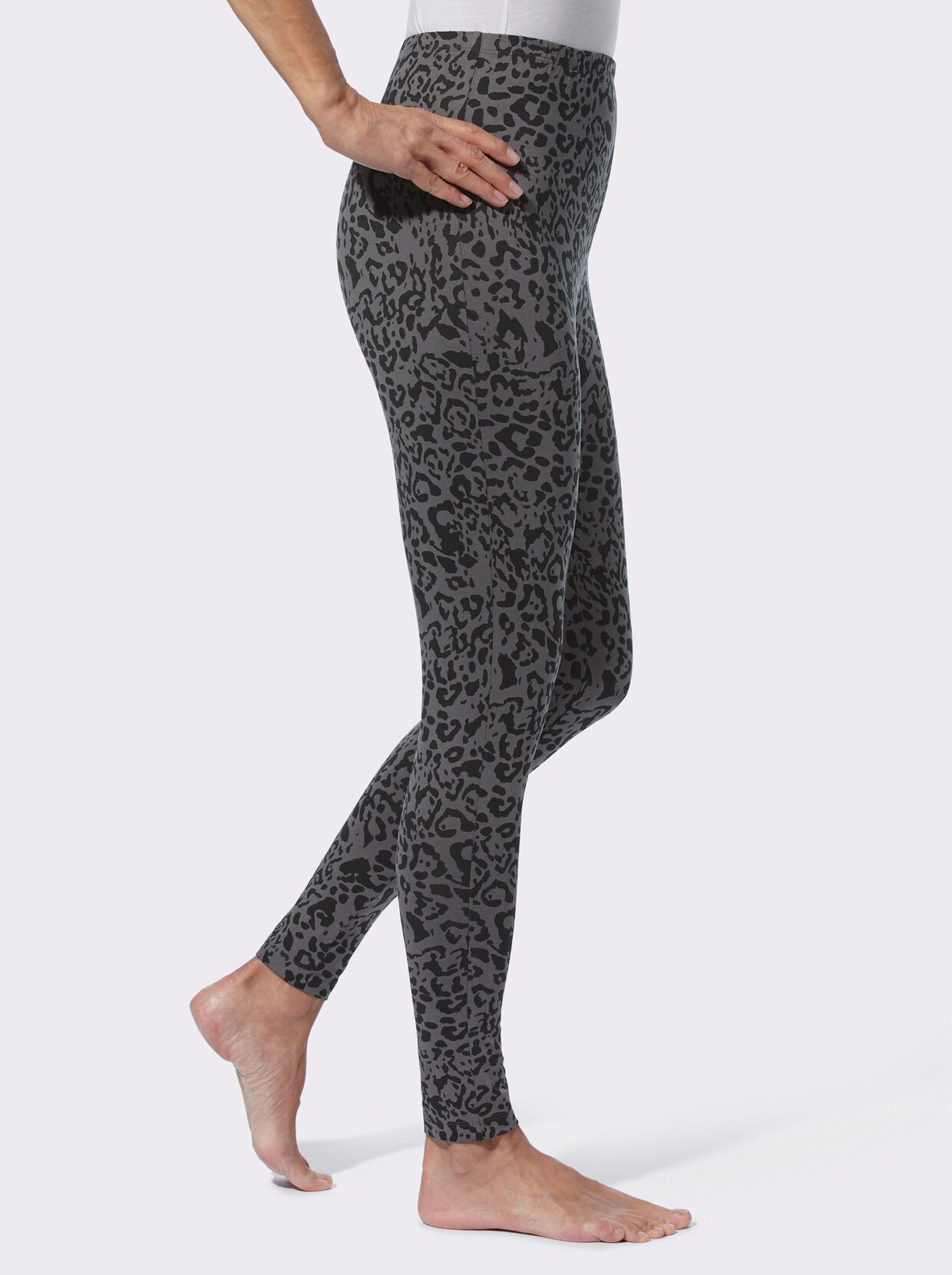 Leggings - antracit, tryckt