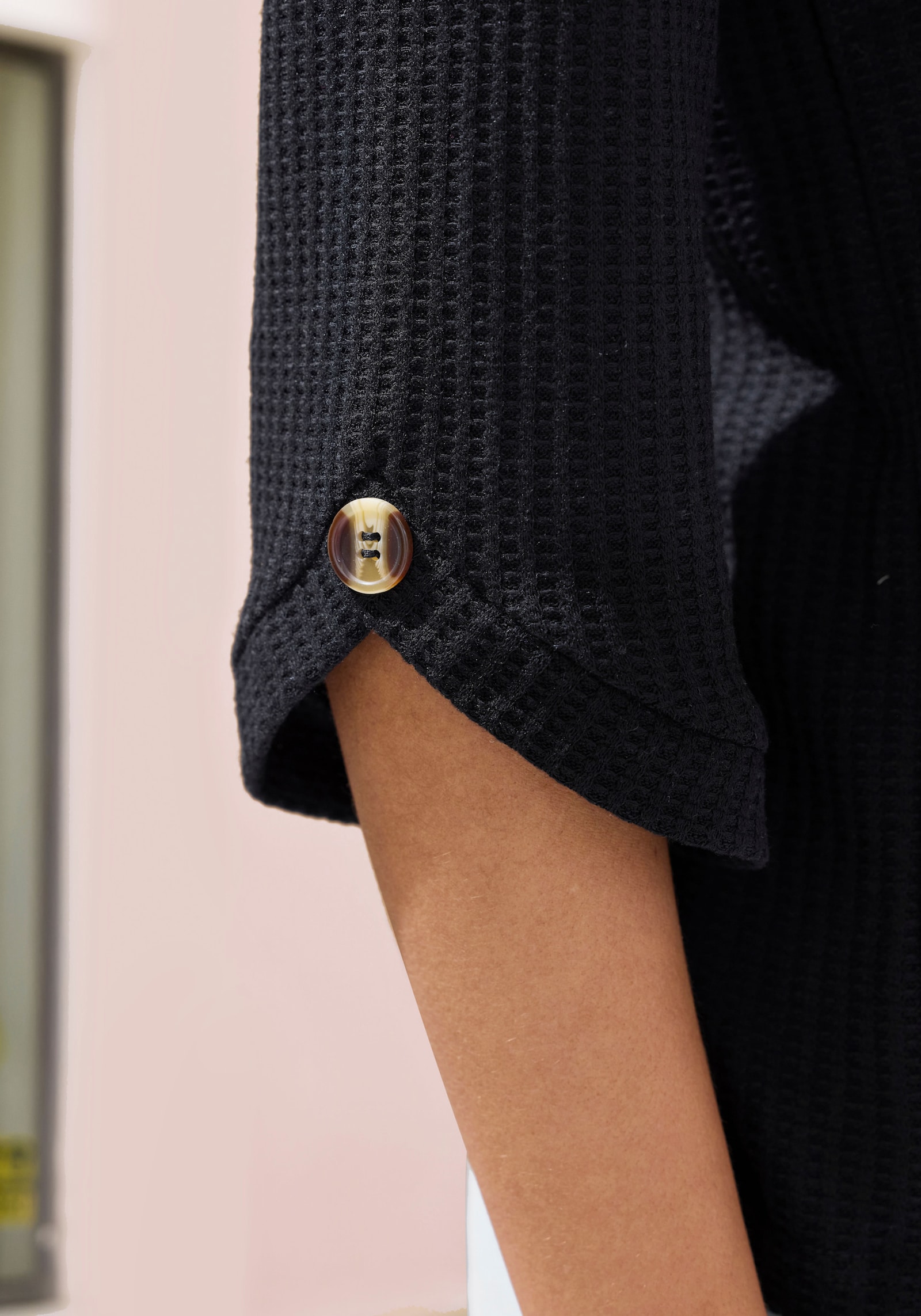LASCANA 3/4-Arm-Shirt - schwarz