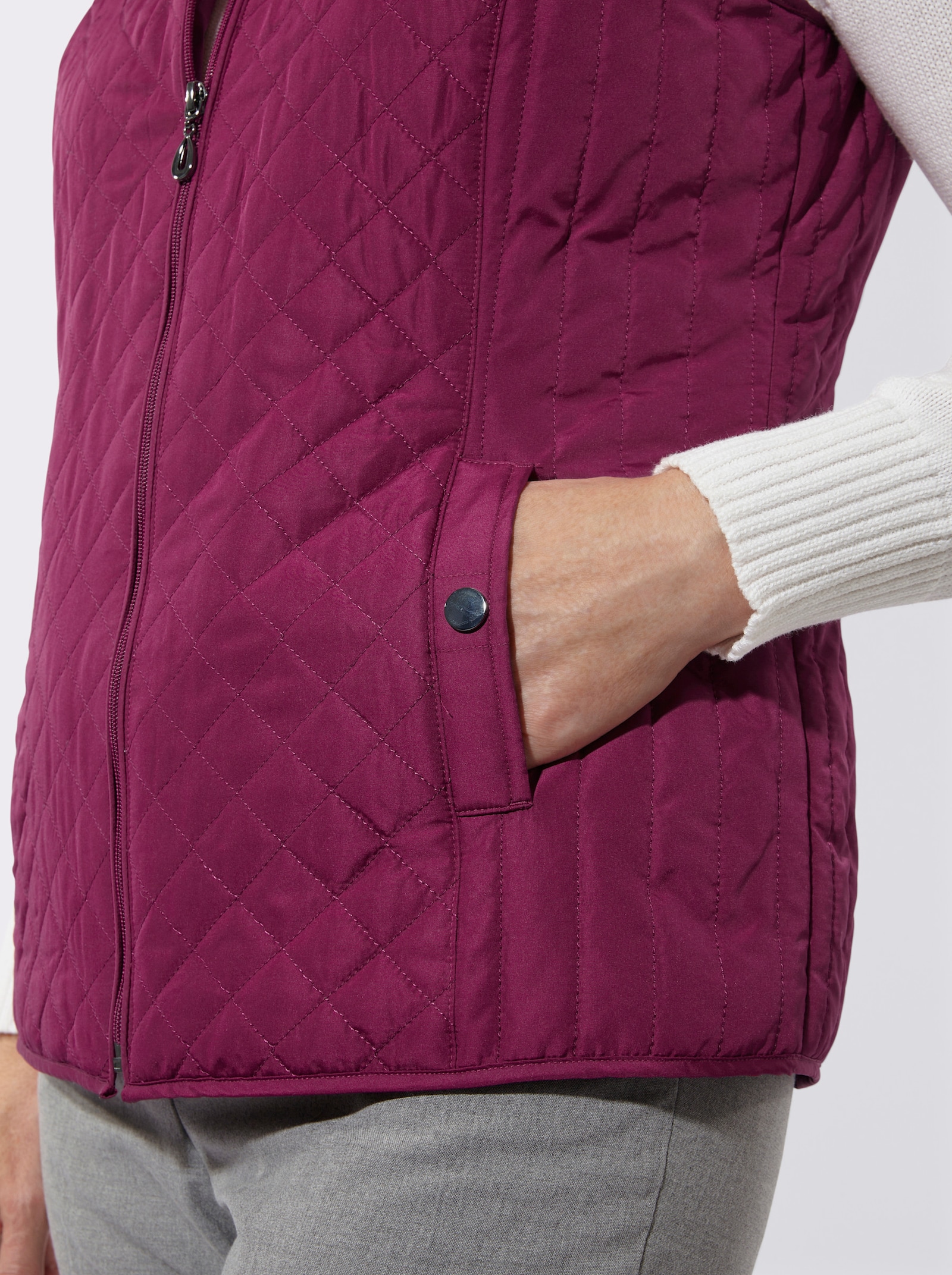 Steppweste mit 2 Taschen - malve