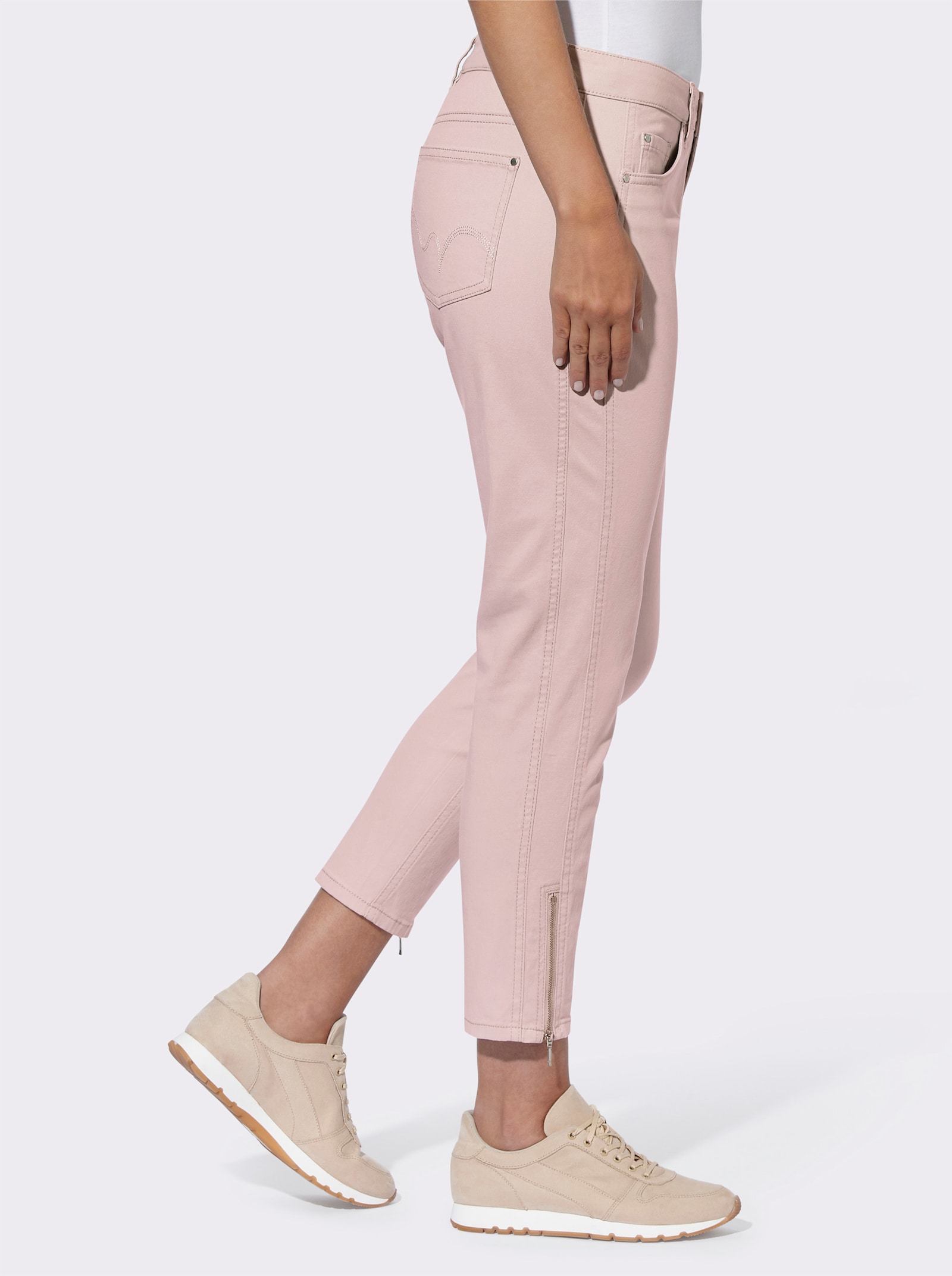 heine 5-Pocket-Hose mit seitlichen Einsätzen - puder