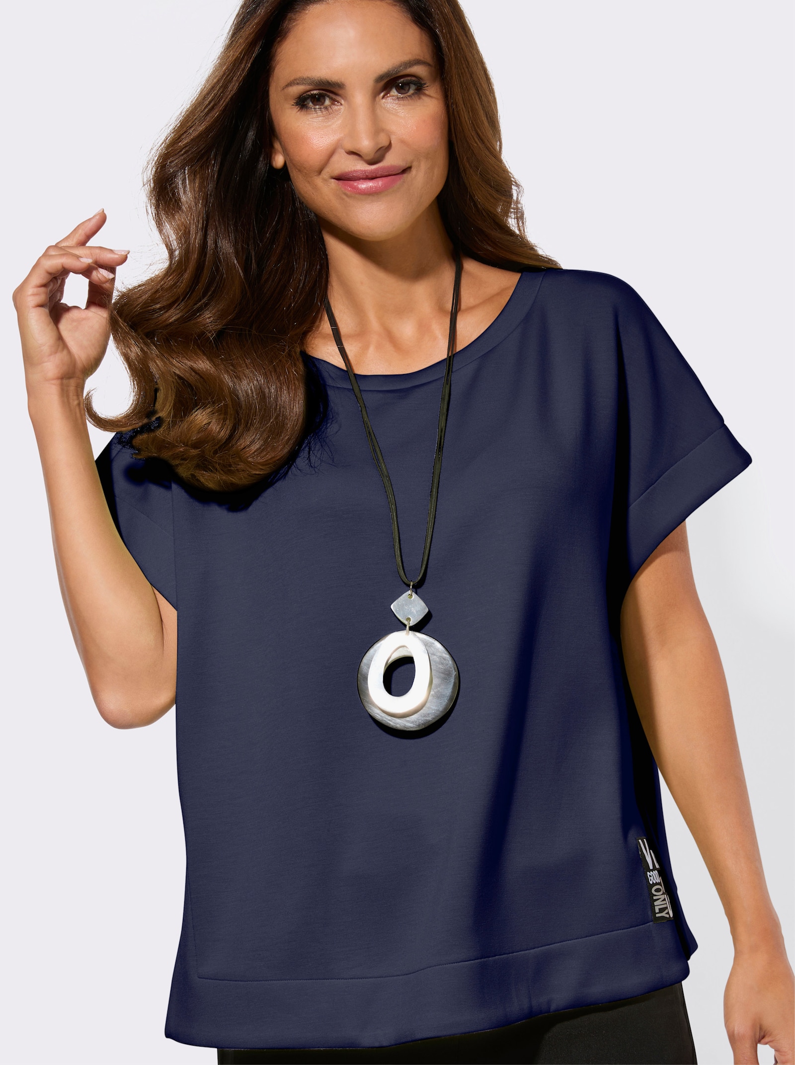 Sweatshirt mit Seitenschlitzen - marine