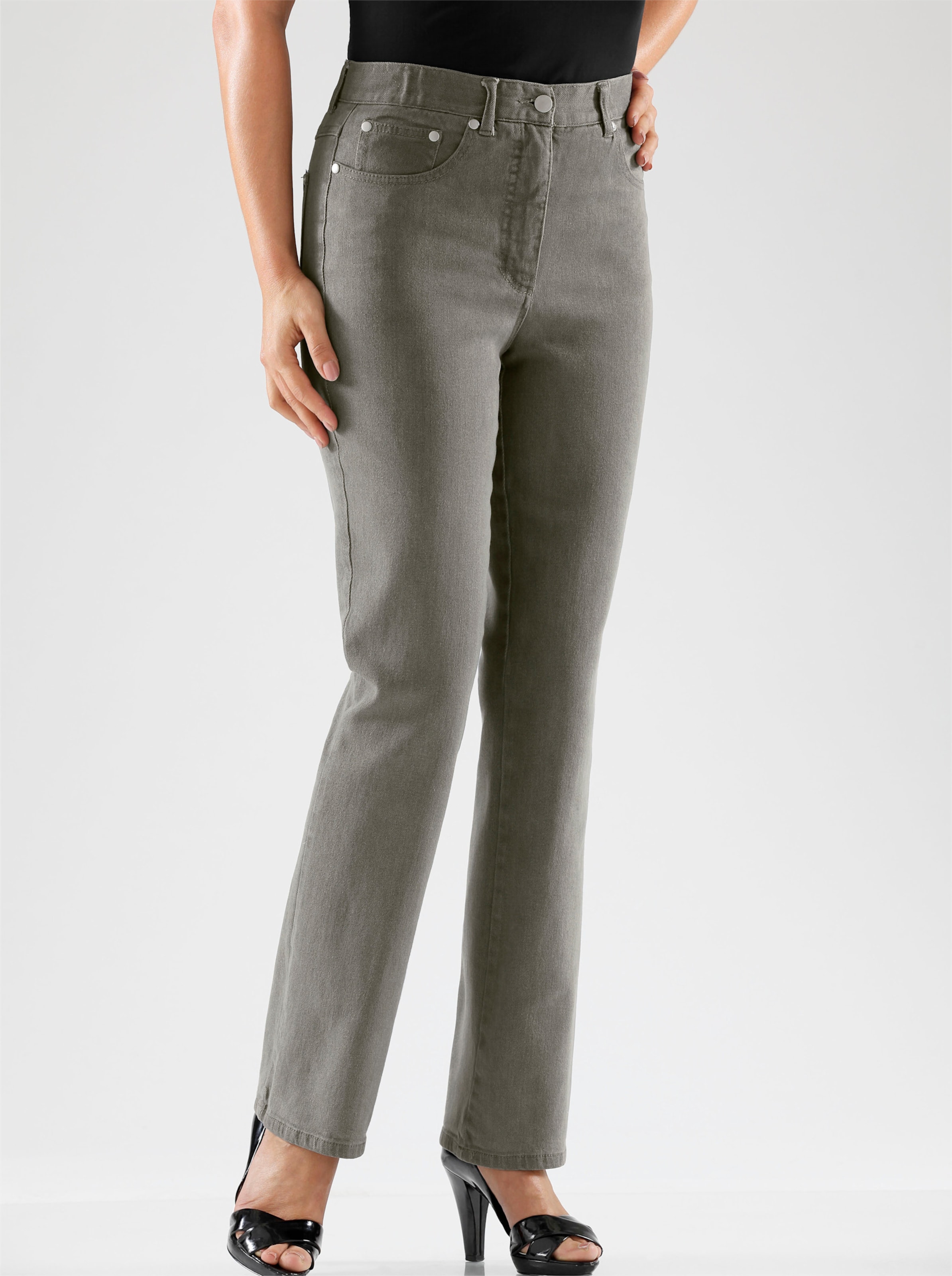 Witt Damen 5-Pocket-Jeans, grey-denim