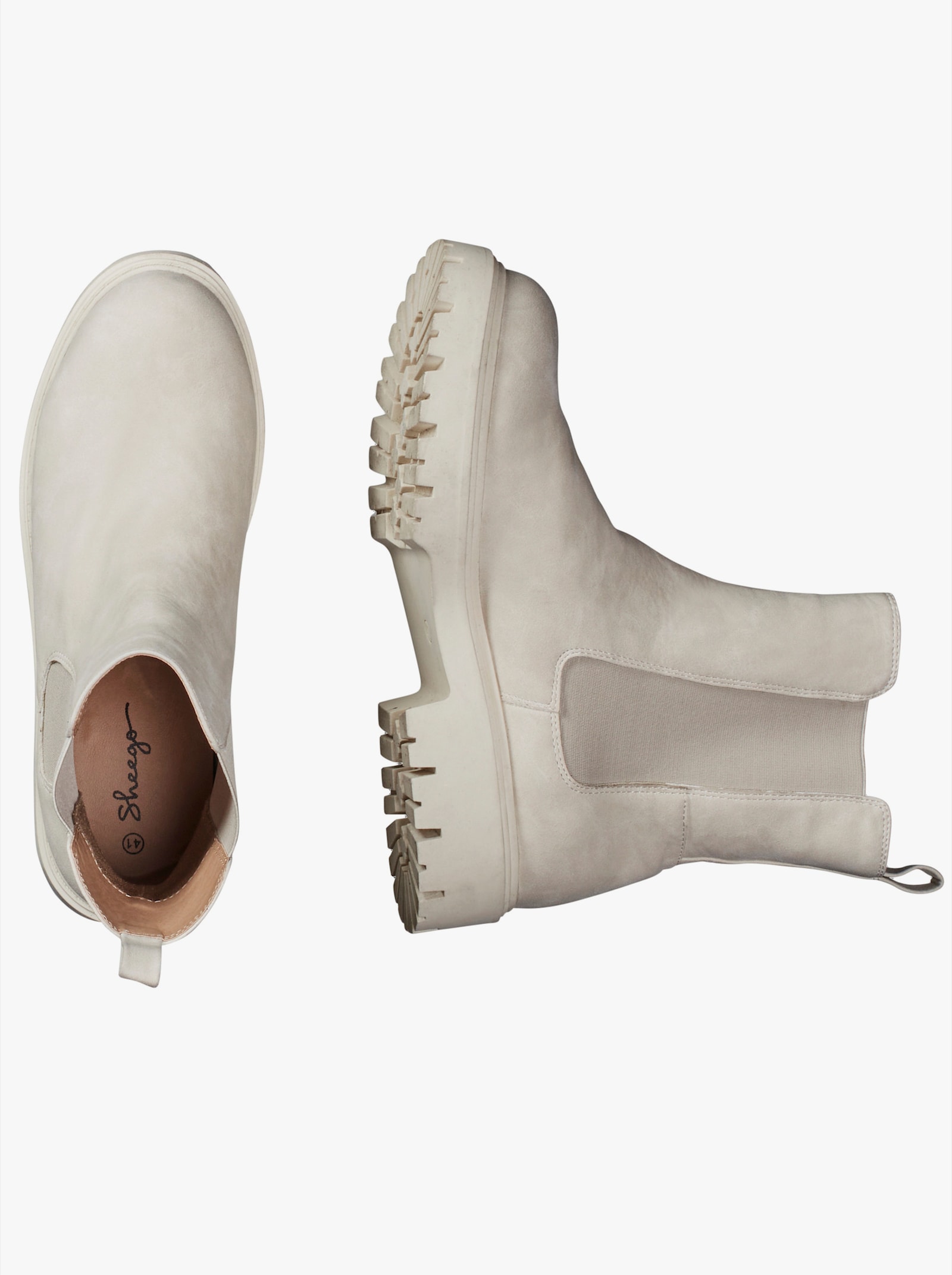 sheego Ankleboots aus Velourslederimitat - natur