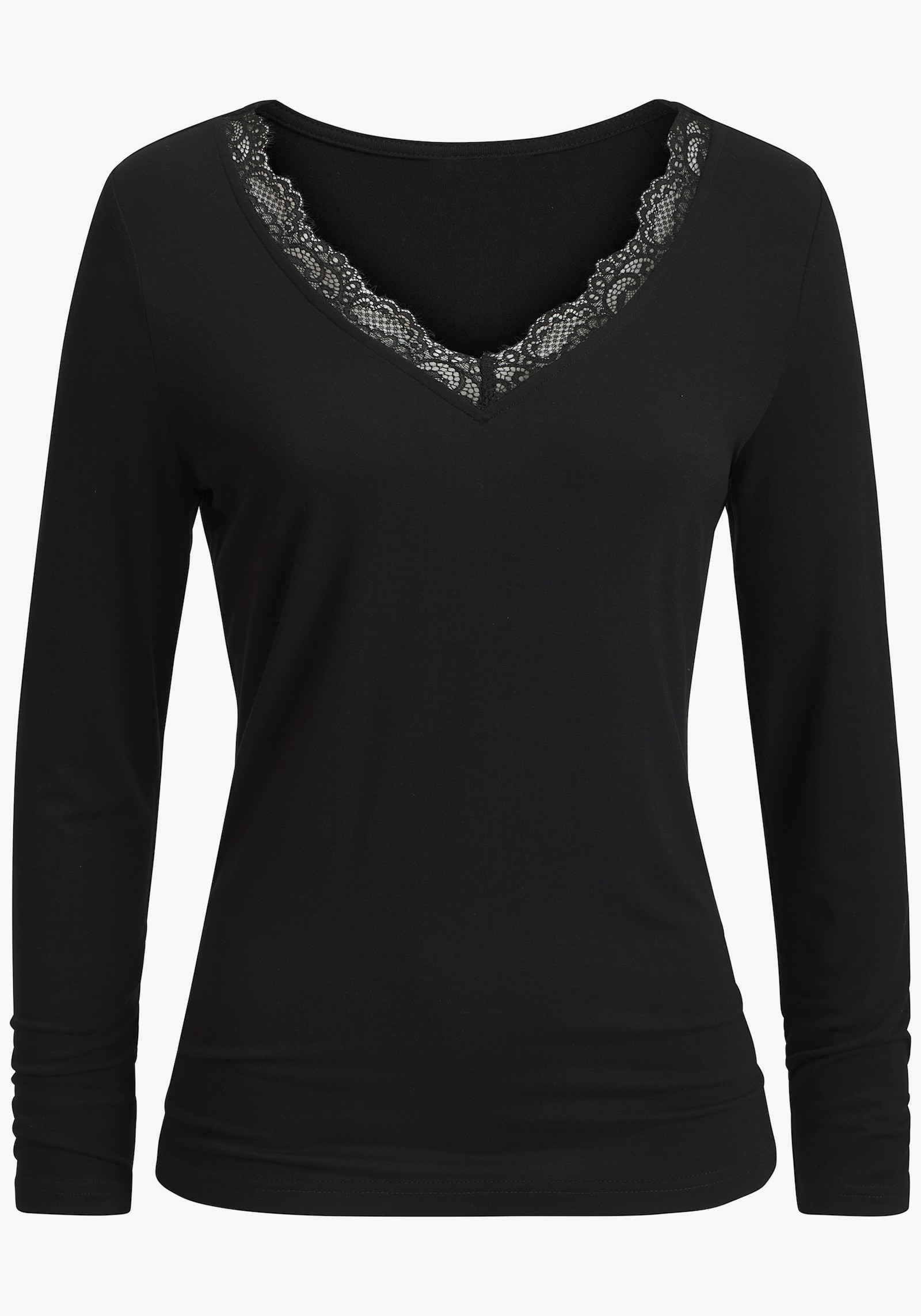LASCANA Langarmshirt - schwarz