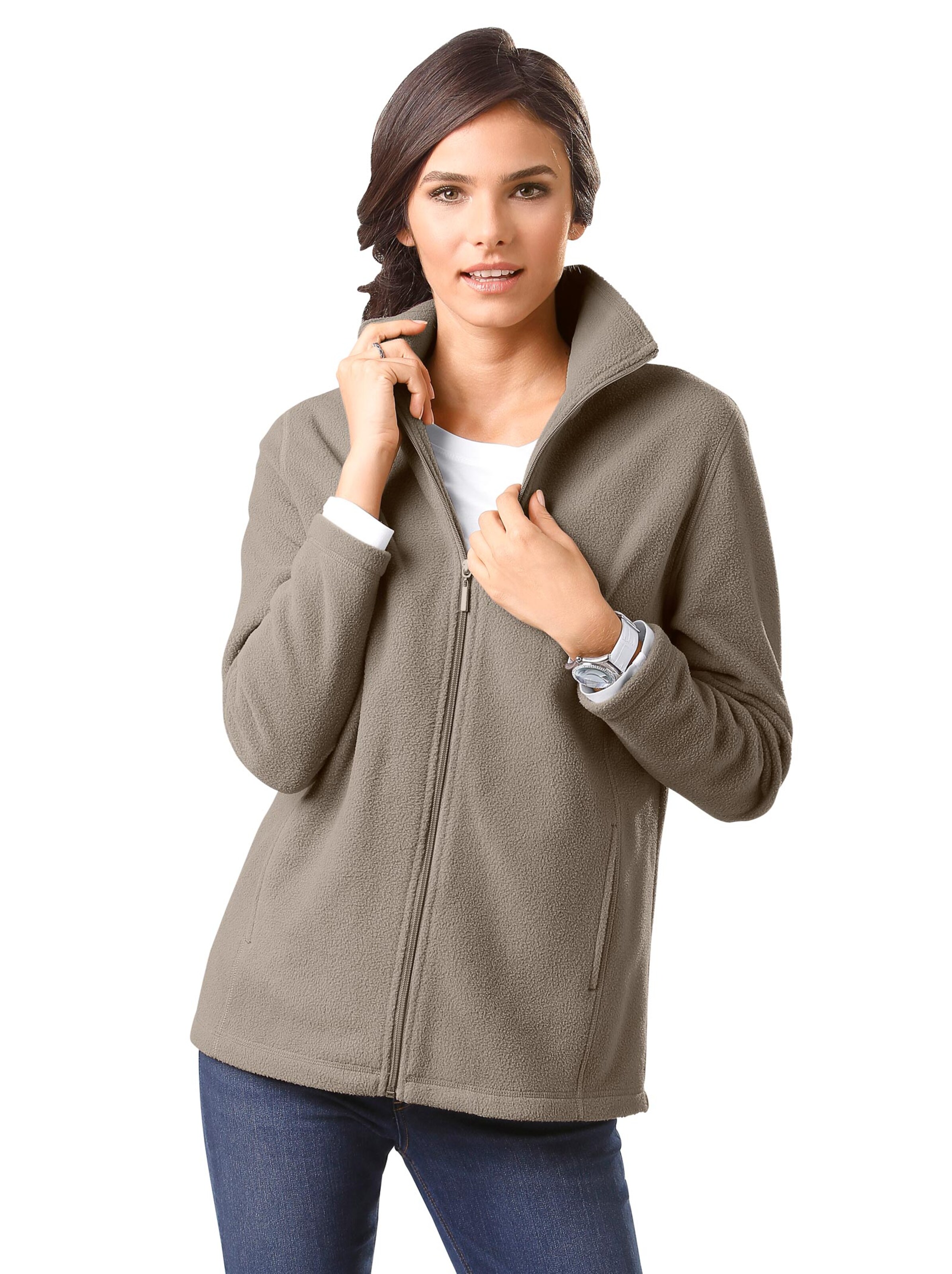 Fleece-Jacke - taupe