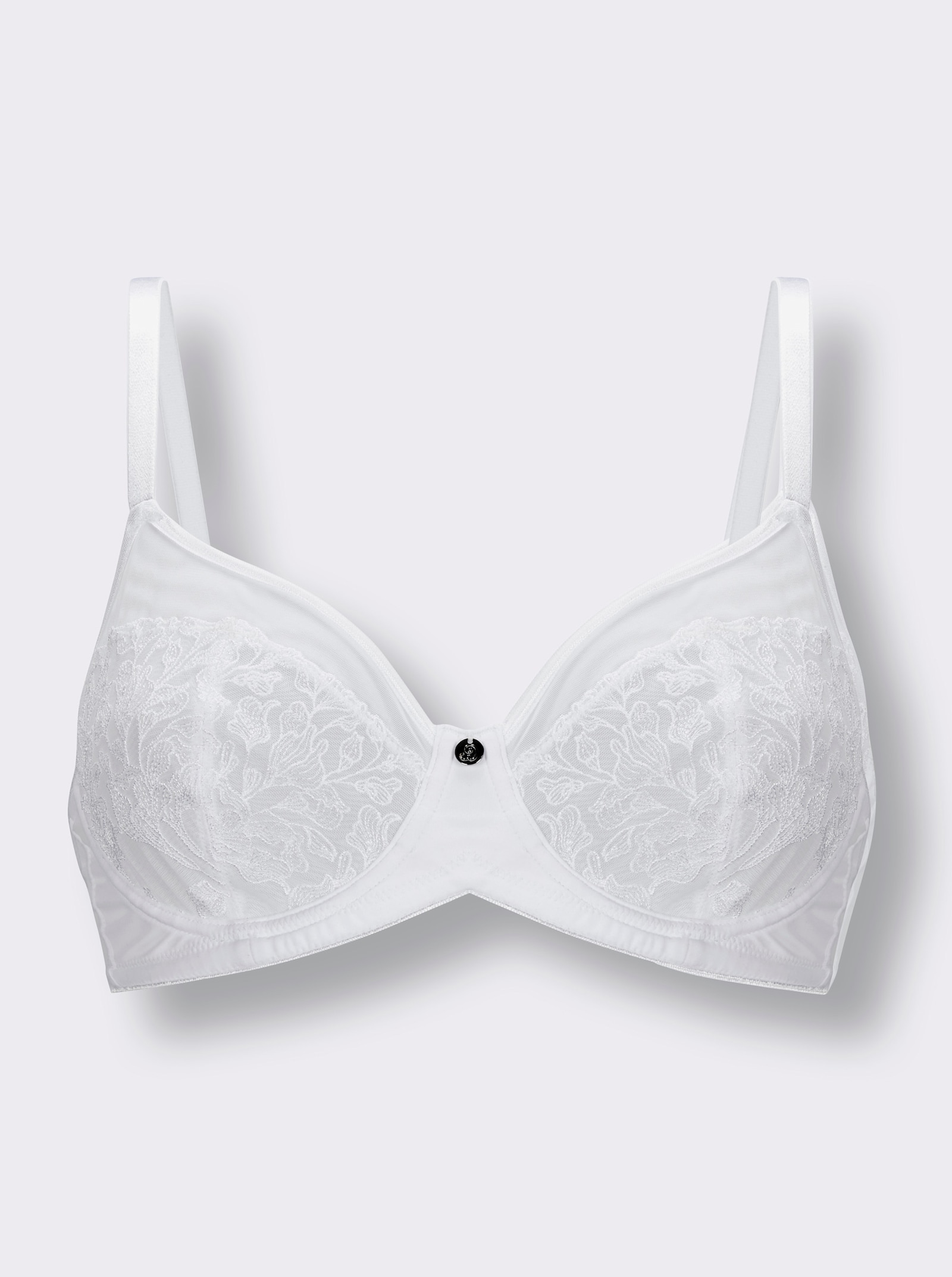 wäschepur Bügel-BH mit floraler Spitze - weiß