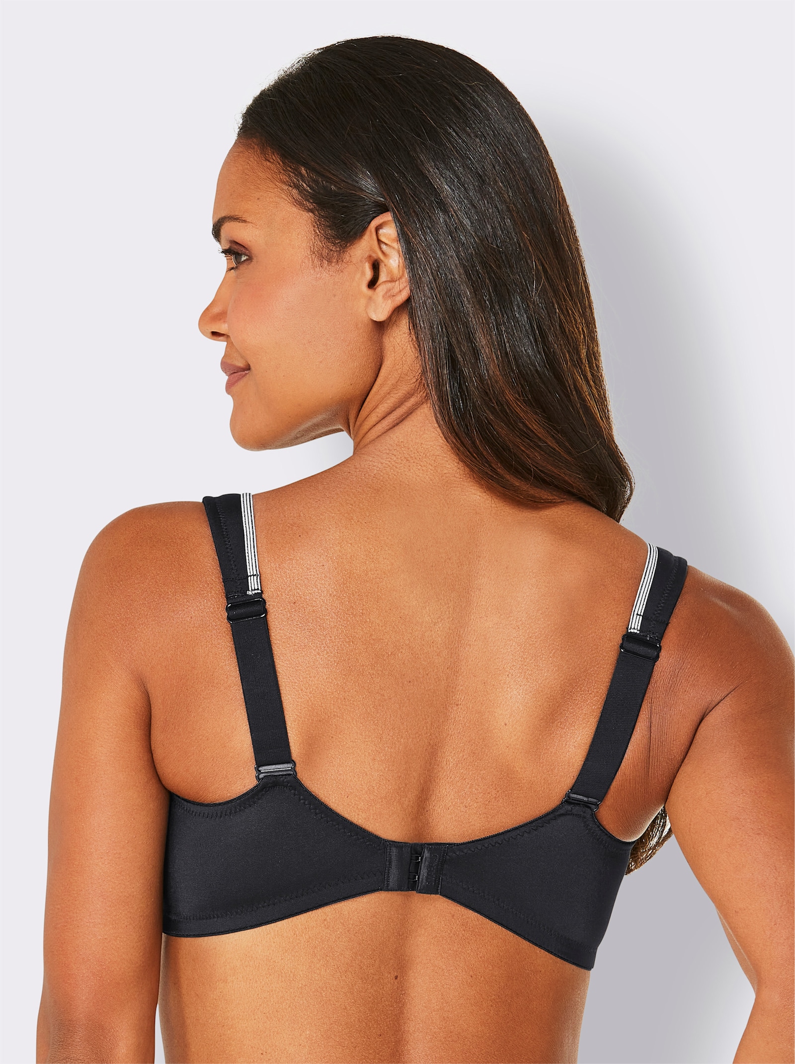 wäschepur Entlastungs-BH ohne Bügel - schwarz-weiß