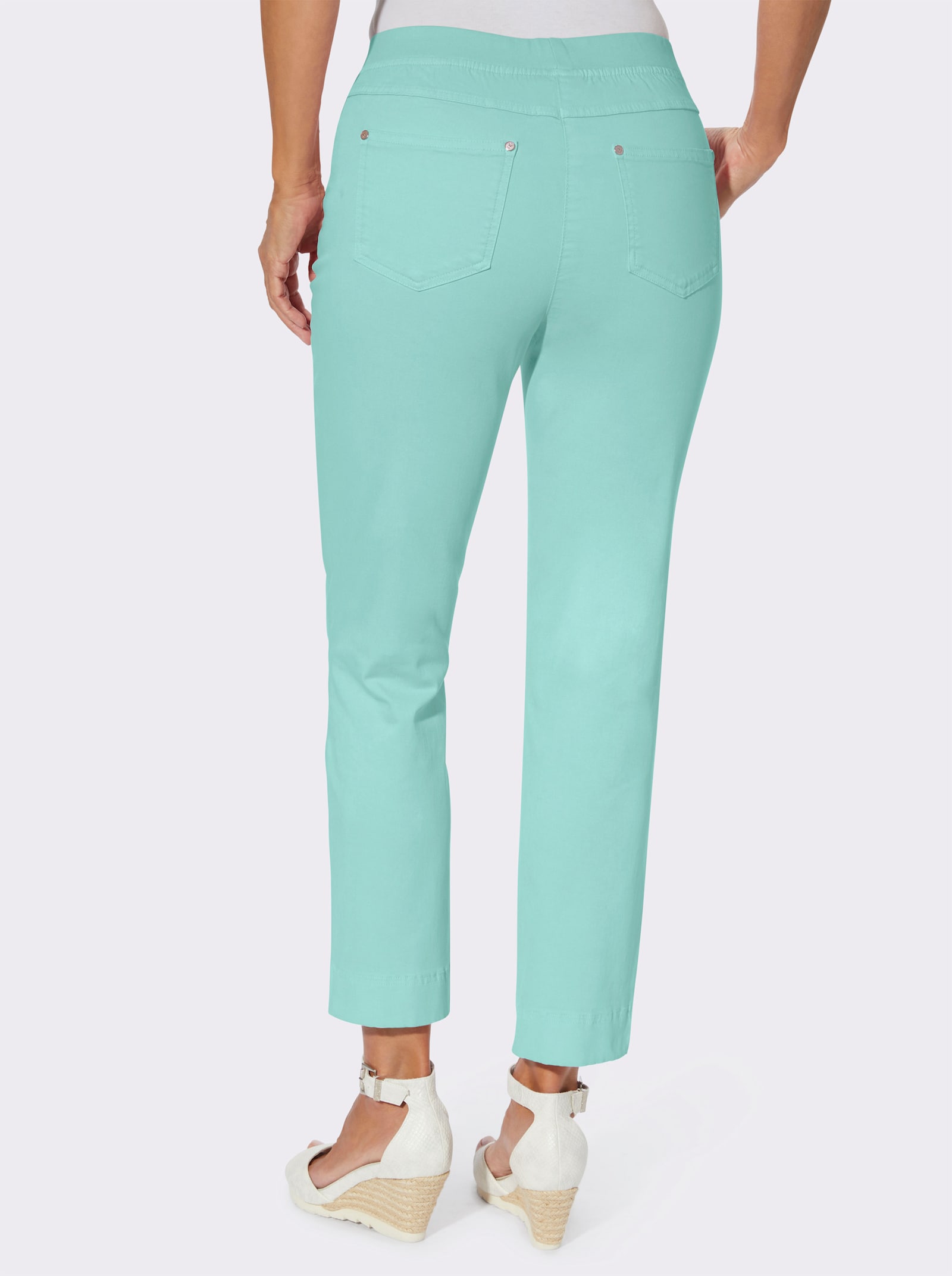 7/8-Jeans mit Jersey-Bund in softer Qualität - mint