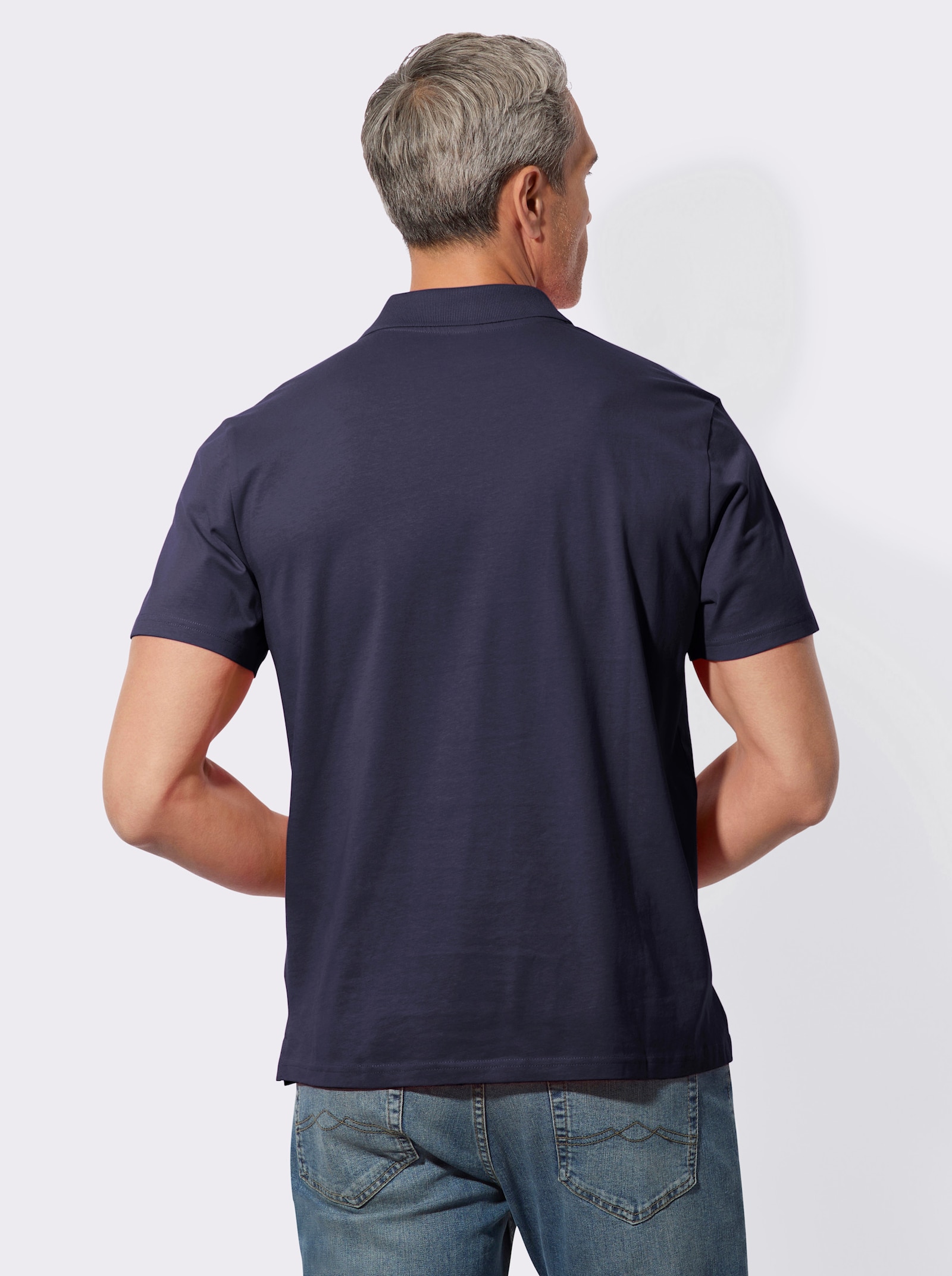 Poloshirt mit Knopfleiste - marine