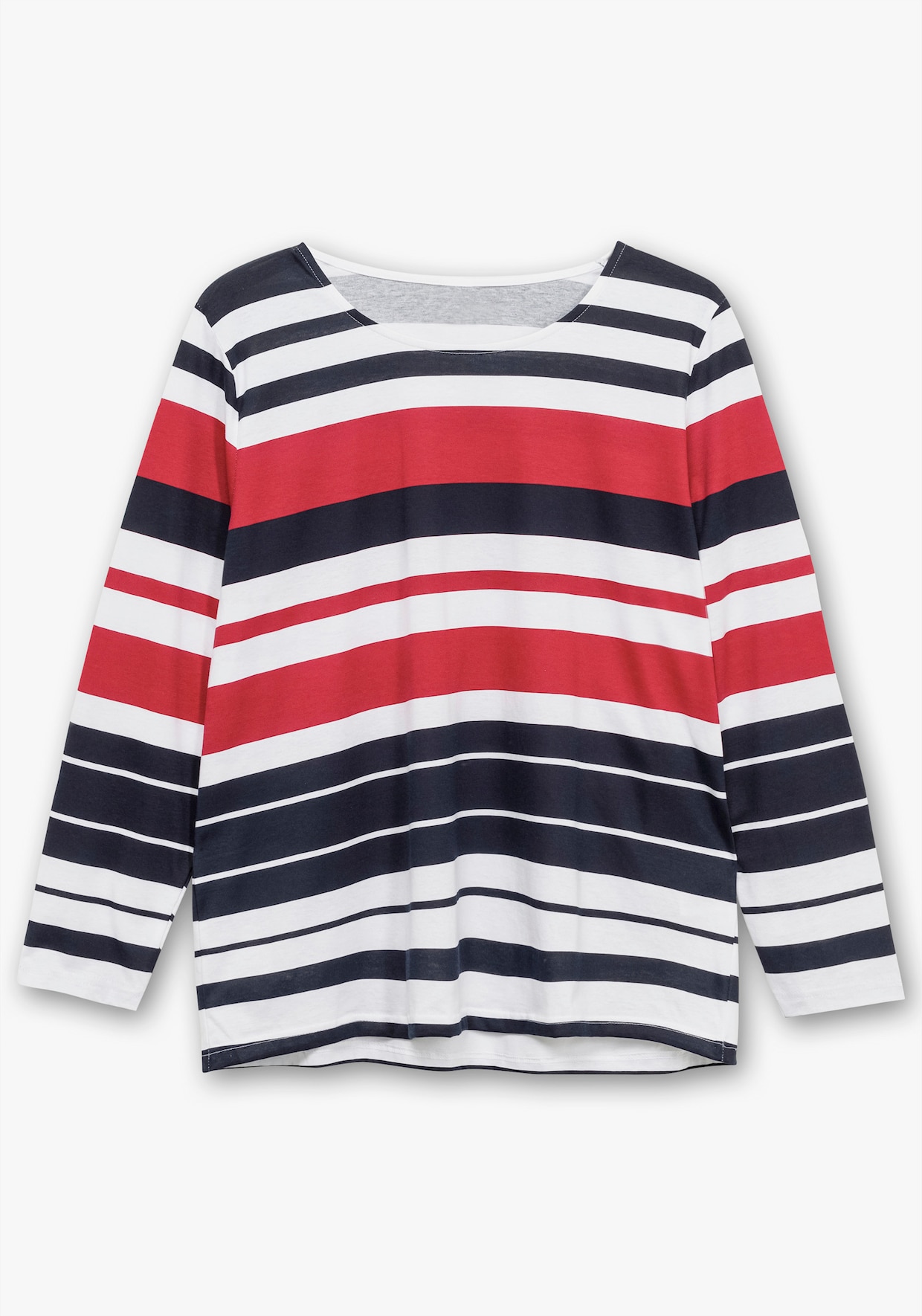 Streifenshirt aus Baumwolle - rot-marine-gestreift