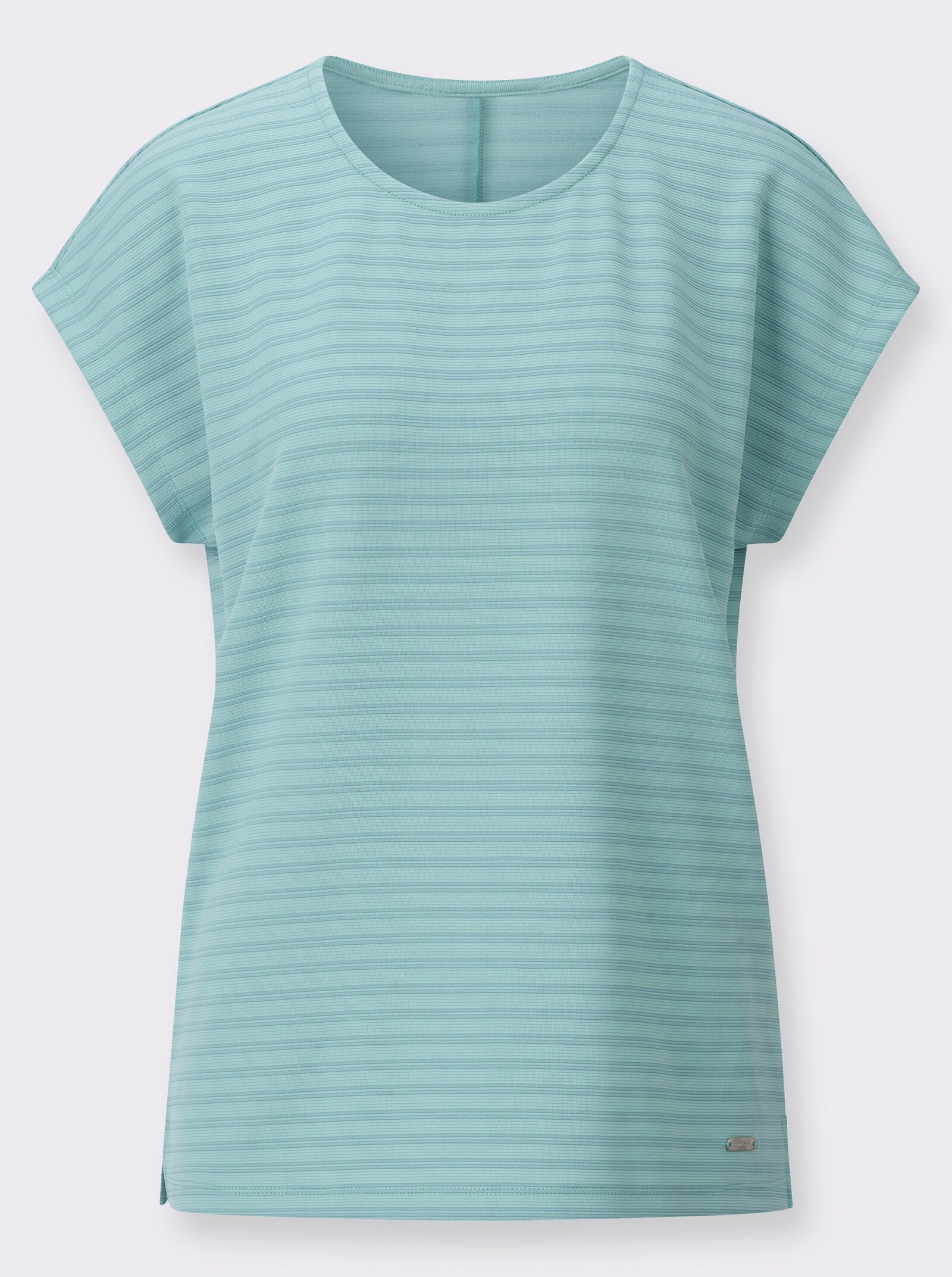 Rundhalsshirt mit Jacquardmuster - mint