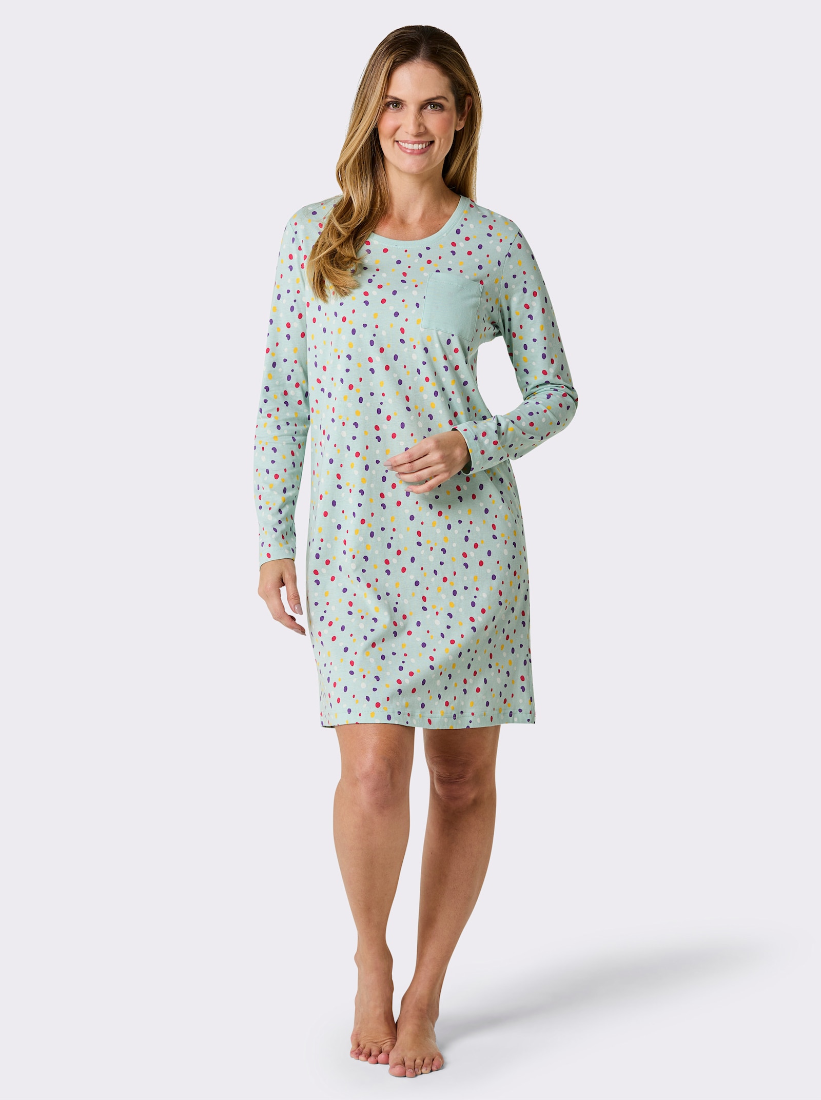 wäschepur Slaapshirts - kalkmint bedrukt + kalkmint