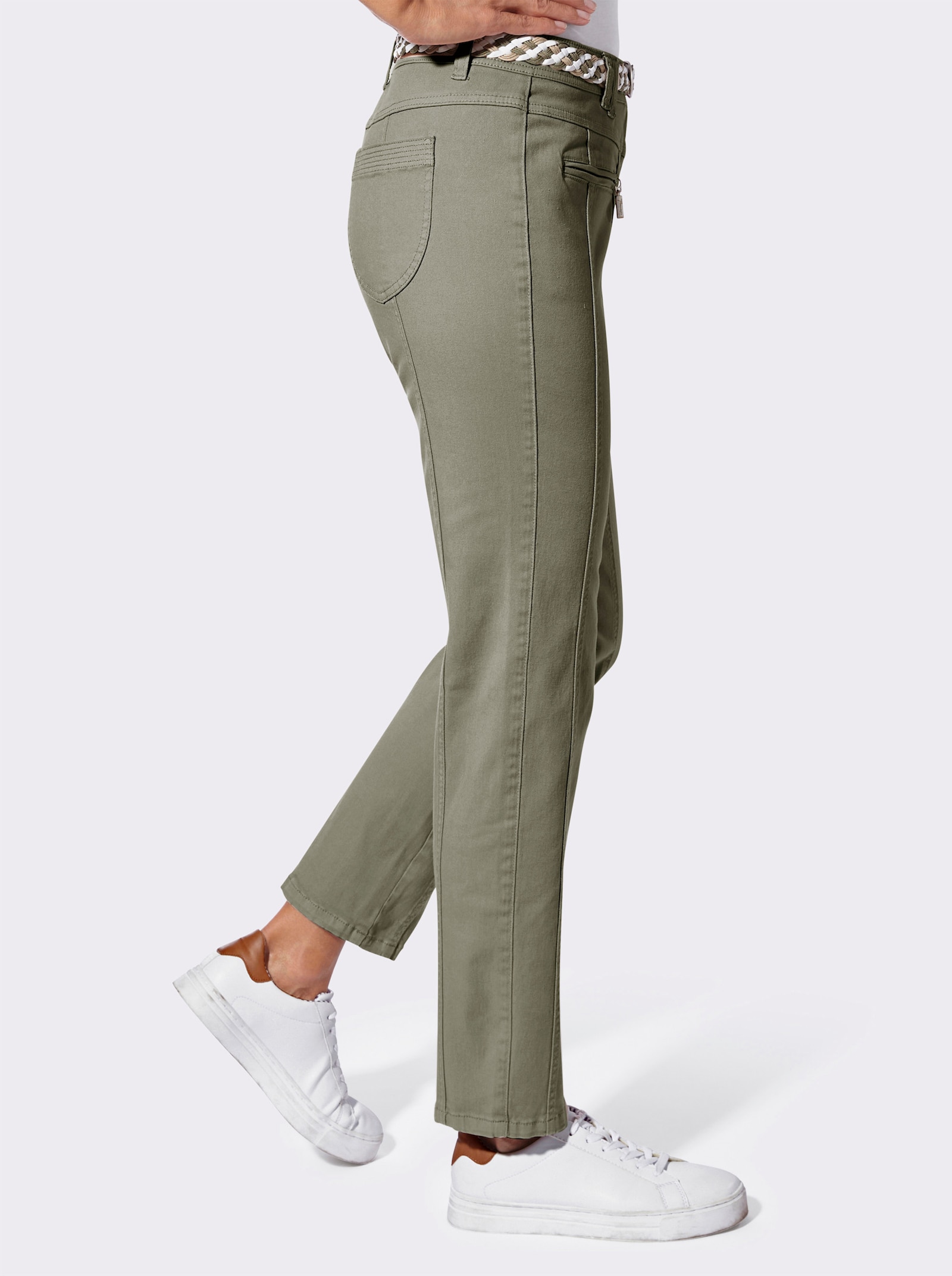 Hose in Baumwoll-Stretch-Qualität - khaki
