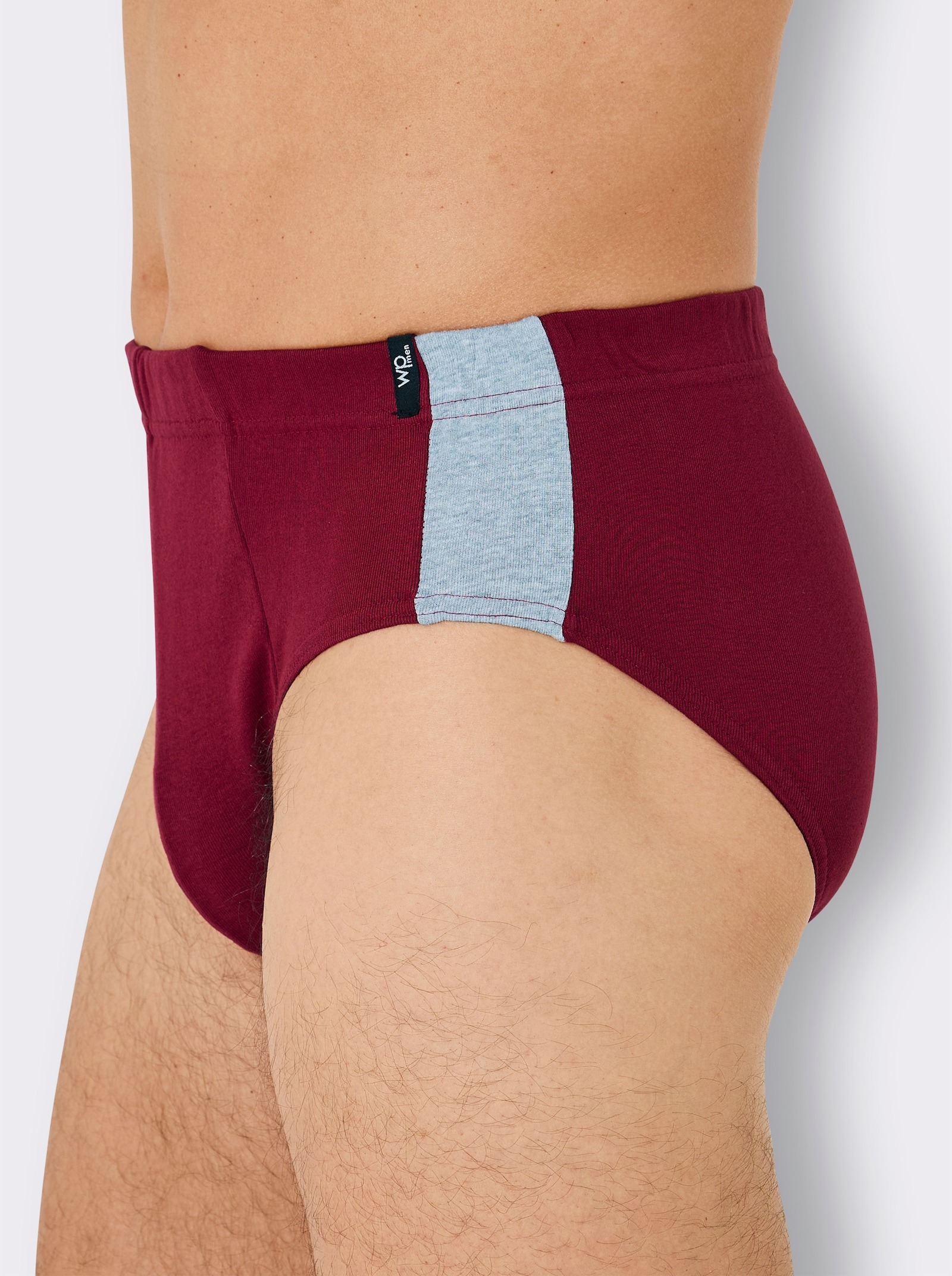 wäschepur men Slip - schwarz + marine + grau-meliert + dunkelrot