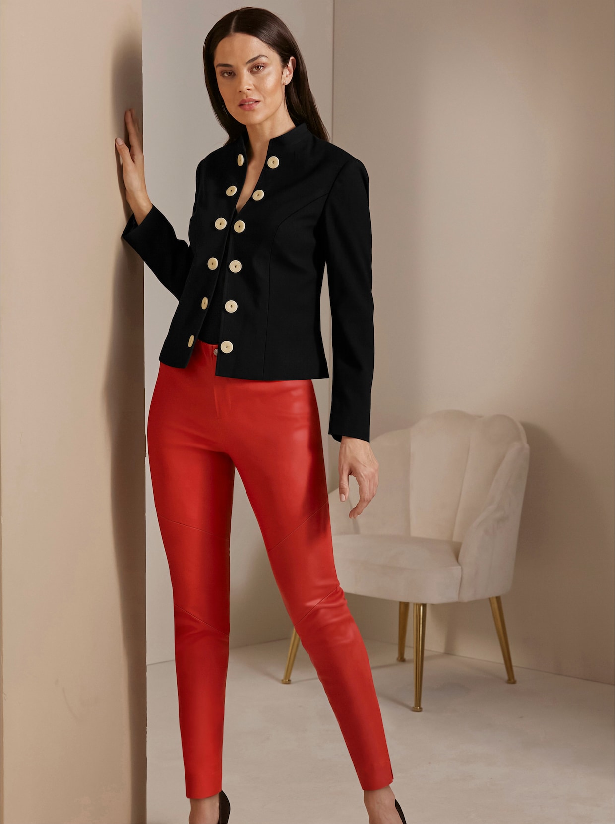 Creation L Premium Polyester-Woll-Blazer - schwarz