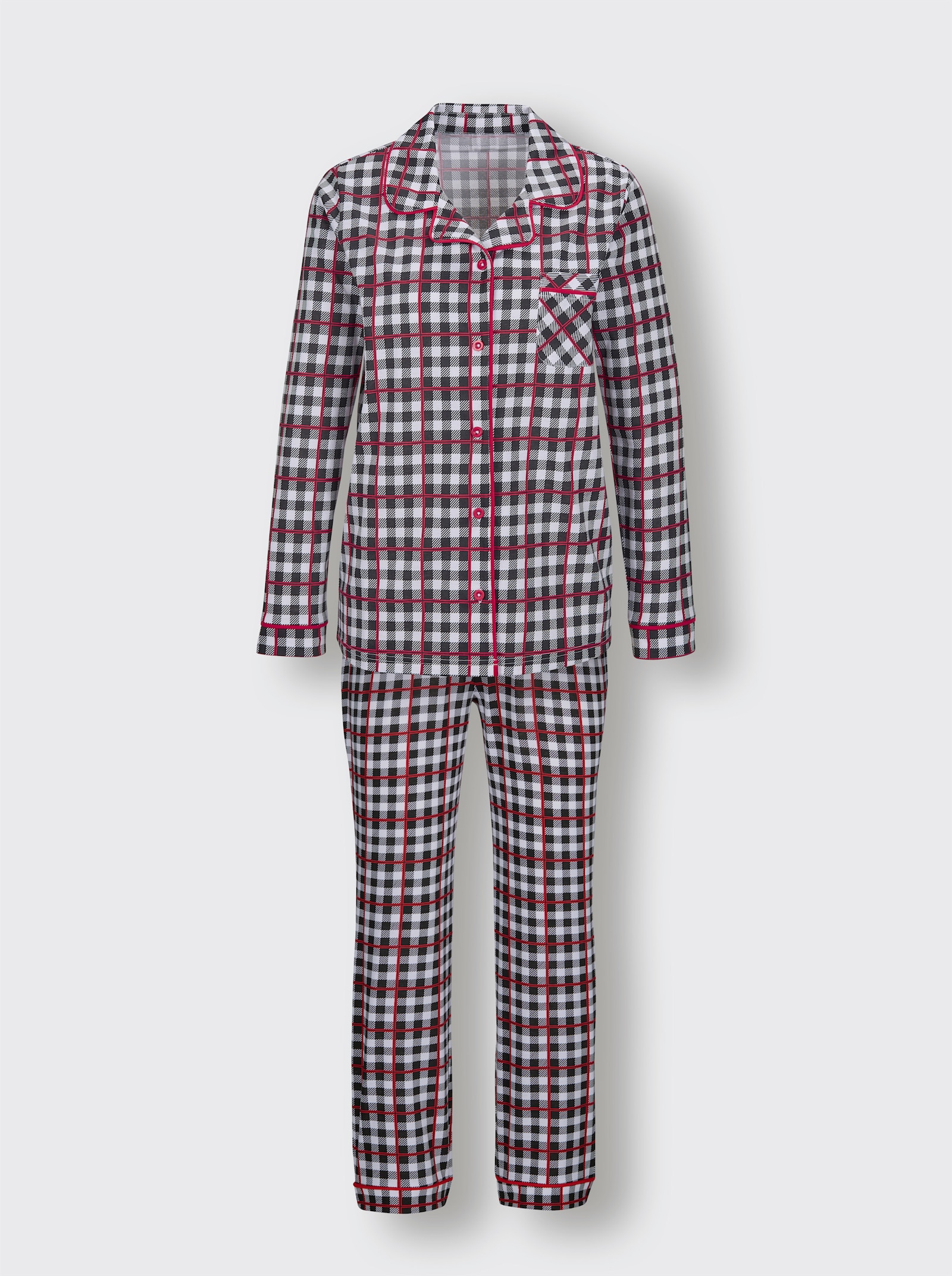 wäschepur Pyjama - zwart/rood geruit