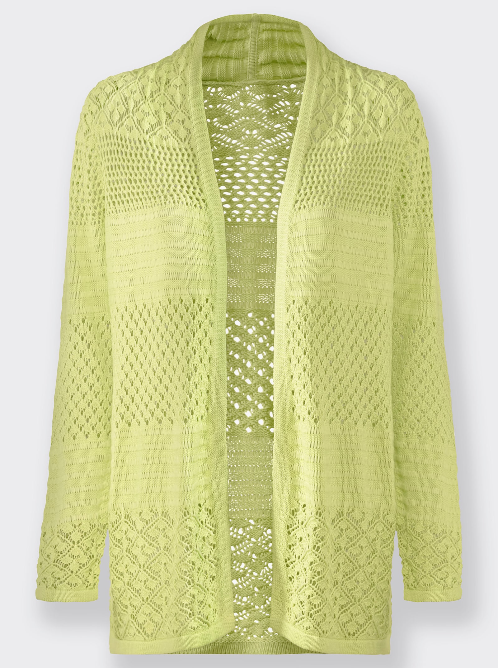 Veste en tricot avec motif ajouré - vert pistache