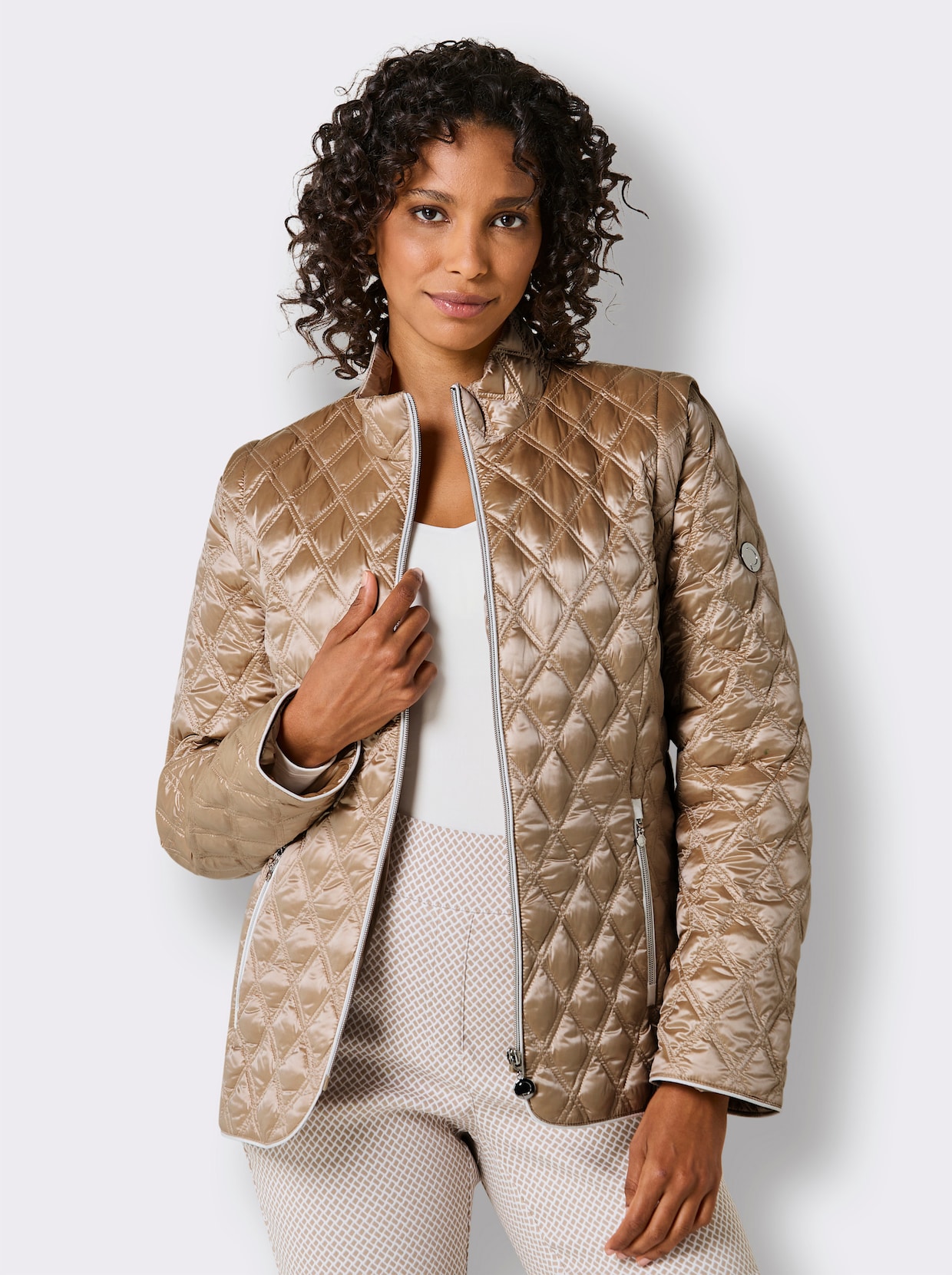 CREATION L PREMIUM Veste légère en duvet, 2 façons de la porter - beige