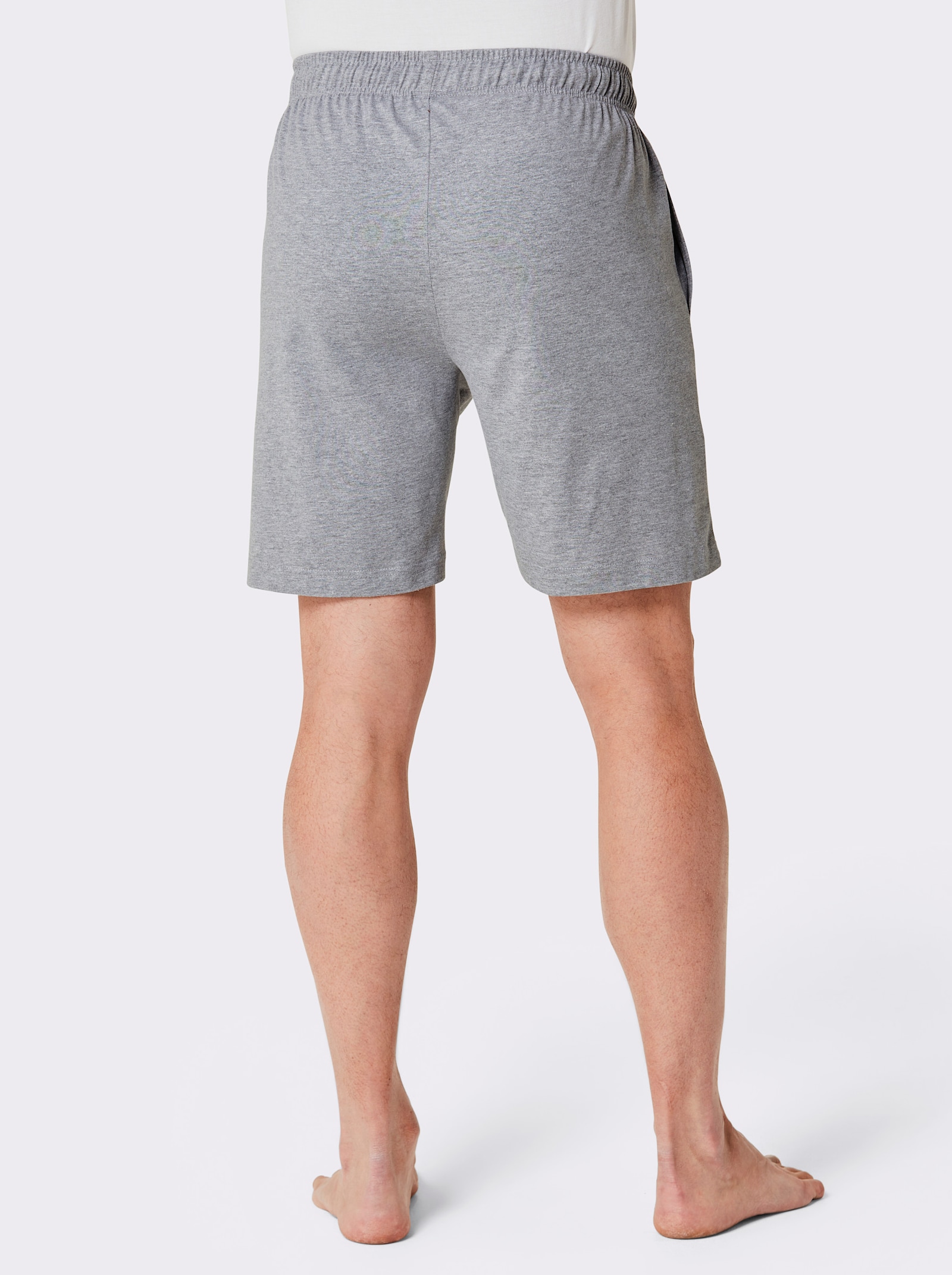 wäschepur men Broek kort - grijs gemêleerd + middenblauw