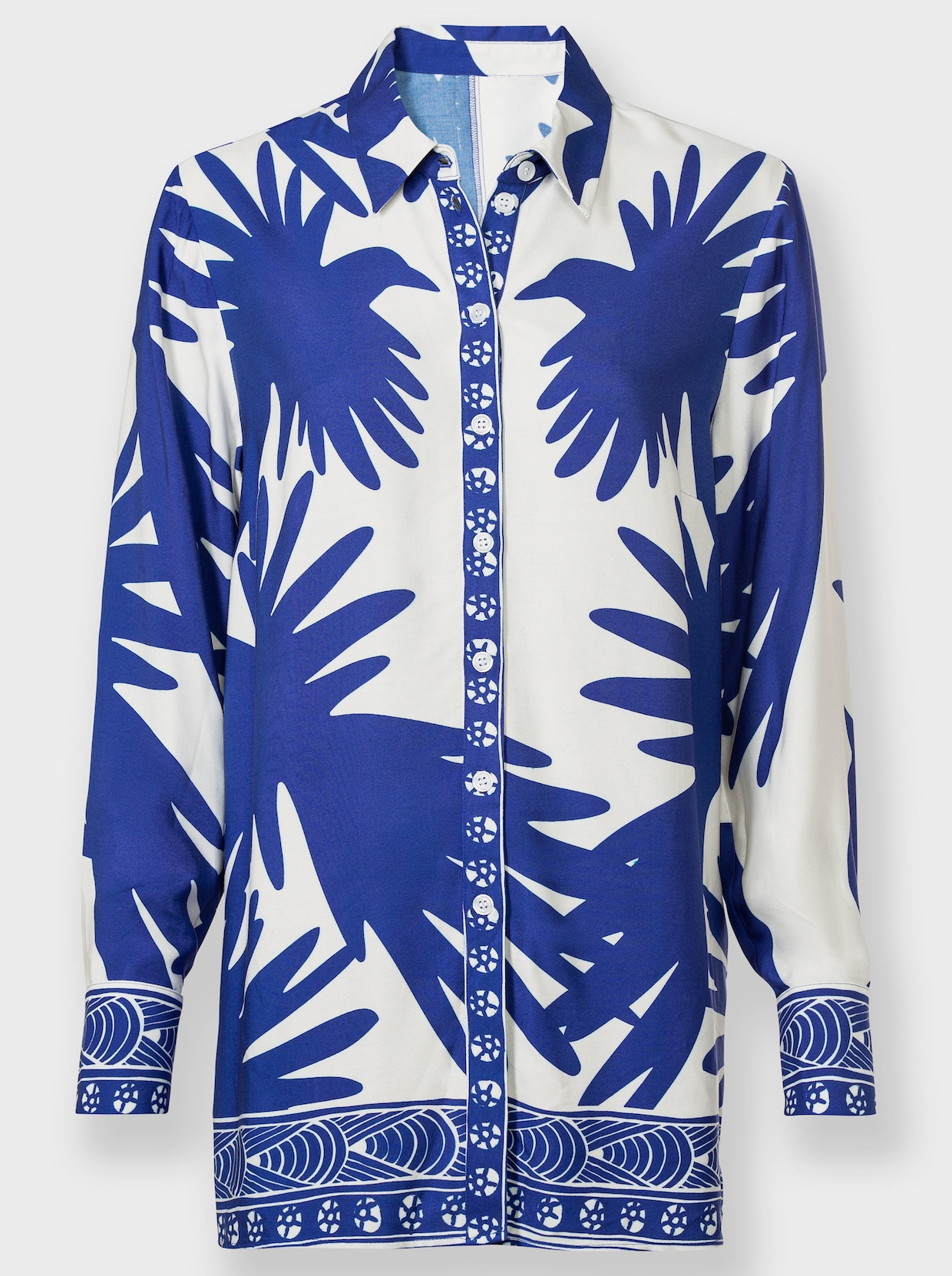 heine Blouse met print - koningsblauw/ecru bedrukt