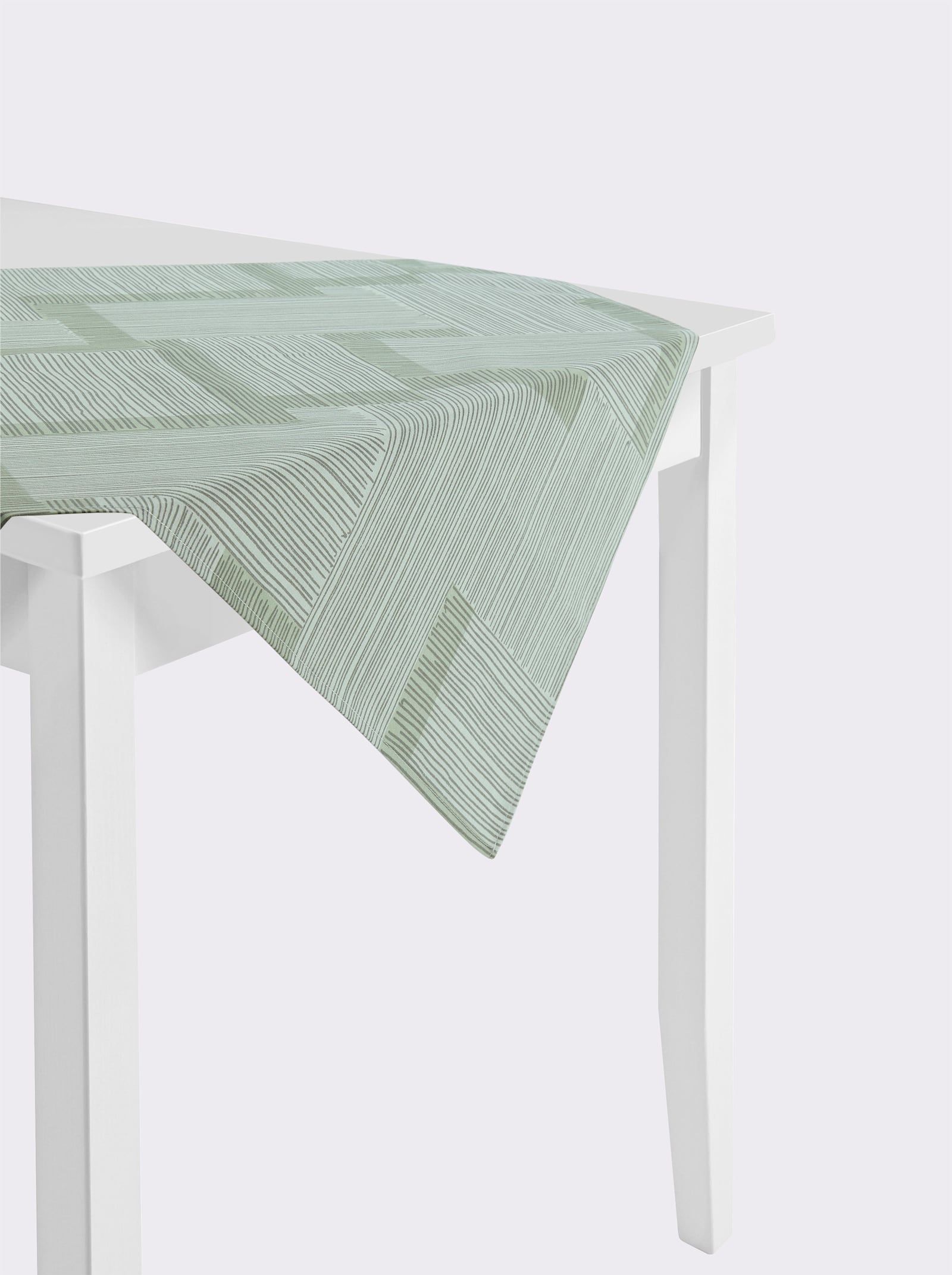 Tafelkleed - pistache/wit bedrukt