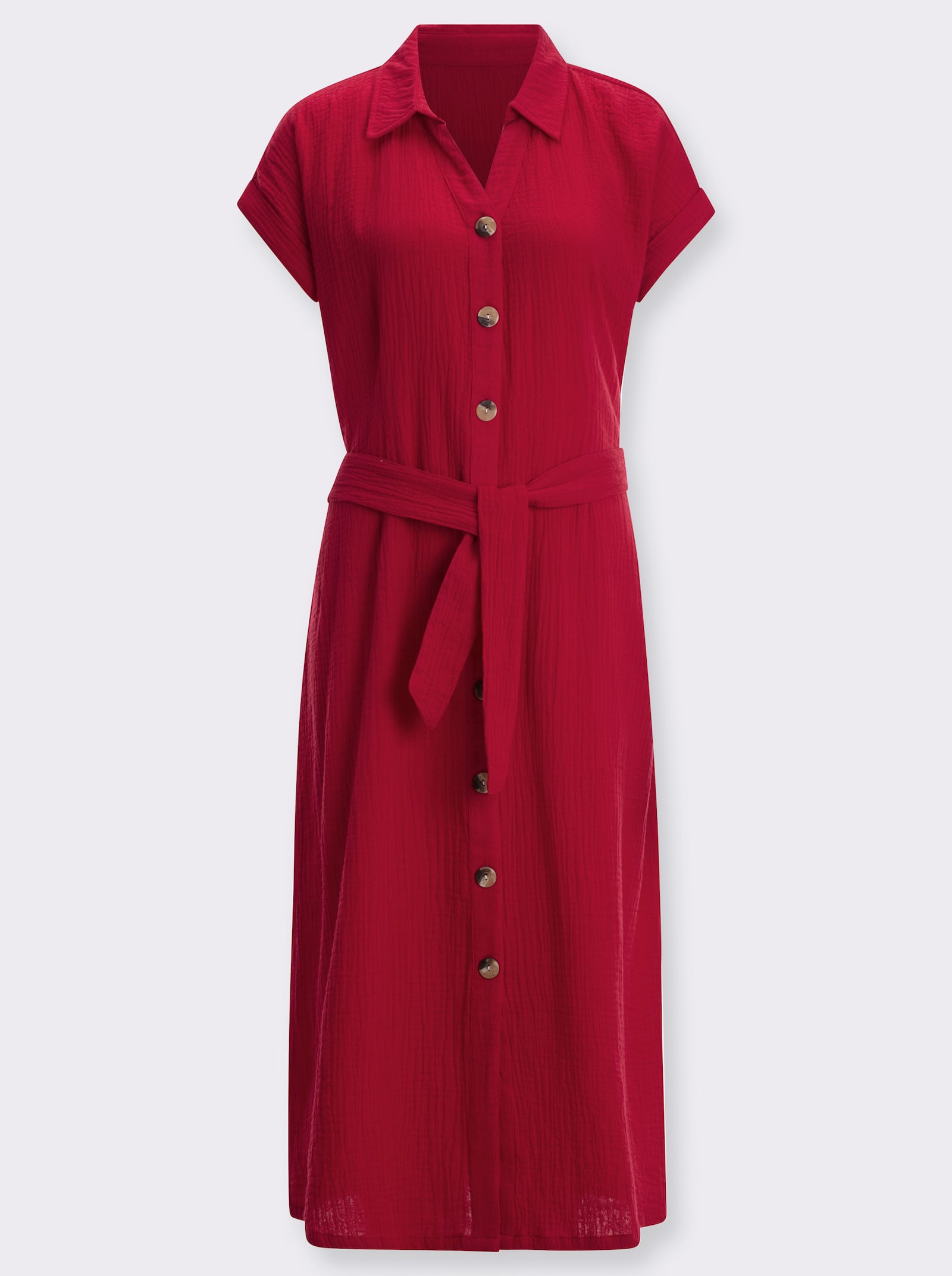 Baumwollkleid in Musselin-Qualität - rot