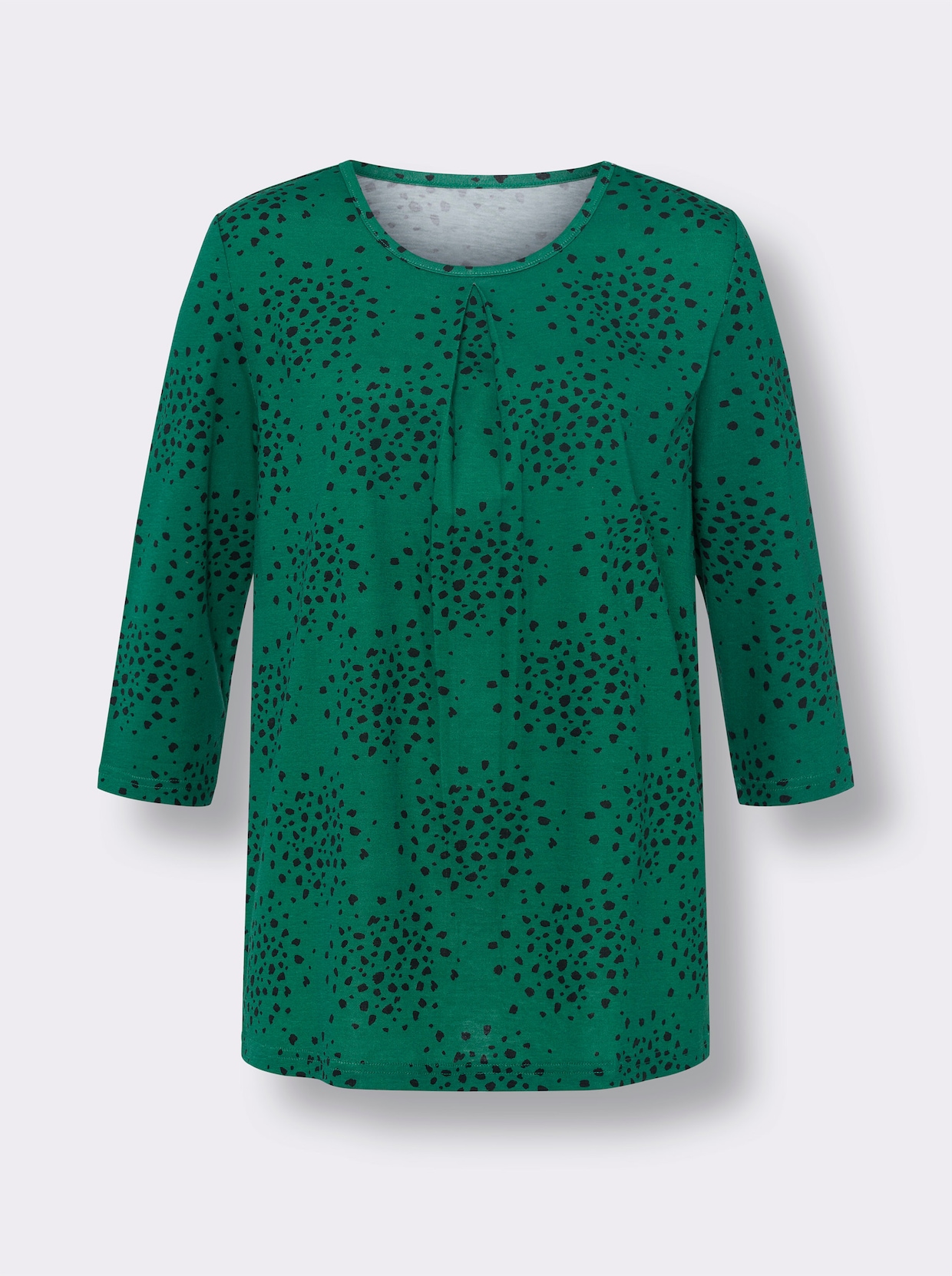 Shirt met 3/4-mouw - groen/zwart geprint