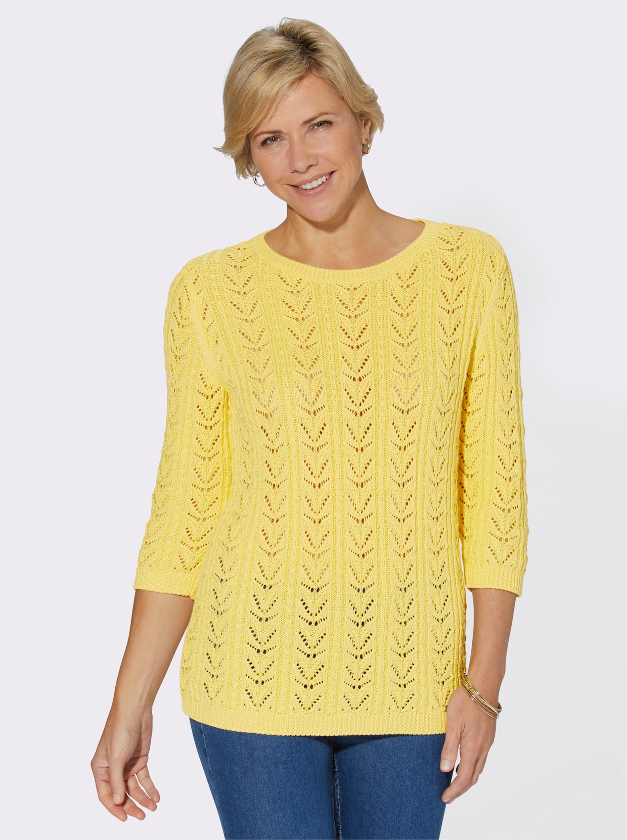 3/4 Arm-Pullover - zitrone