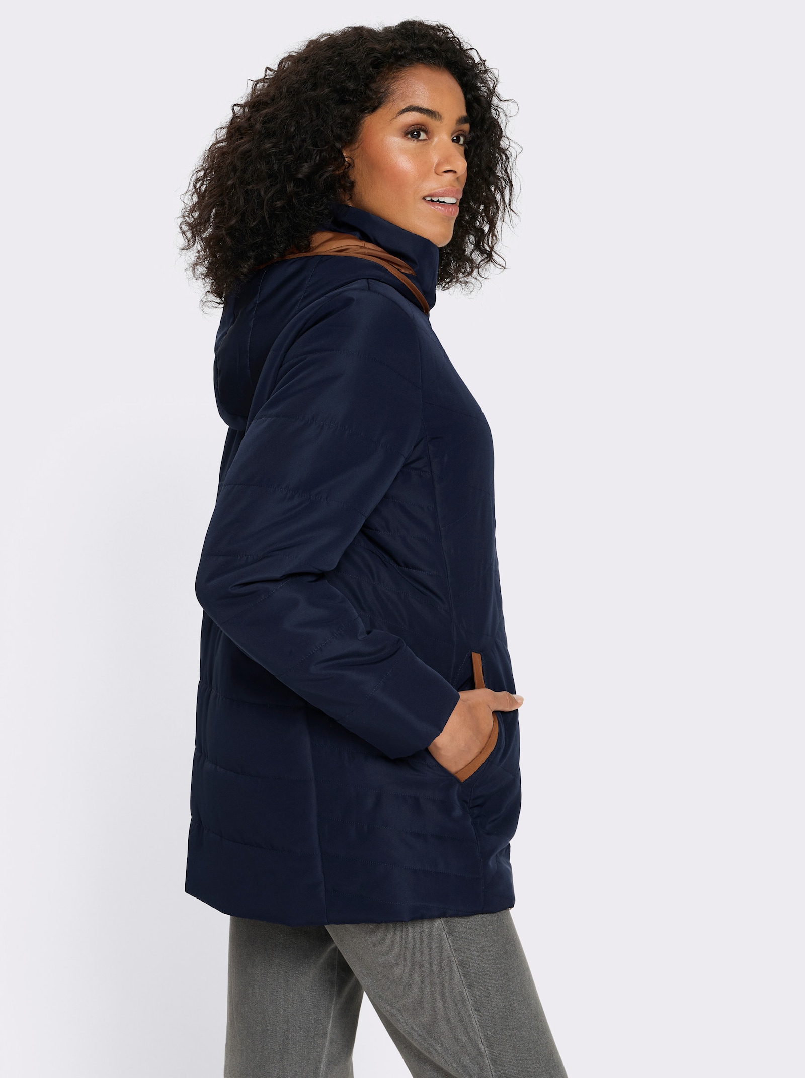 Steppjacke mit Rautensteppung - marine