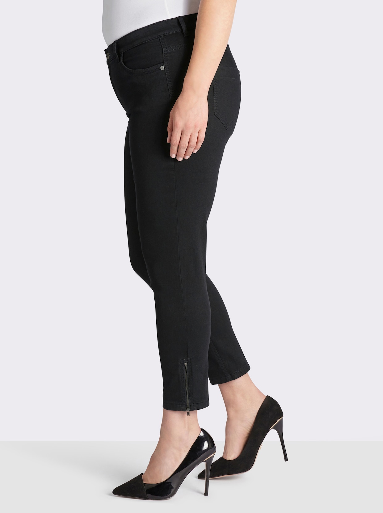 Ascari Stretch-Jeans mit Bauch-weg-Effekt - schwarz