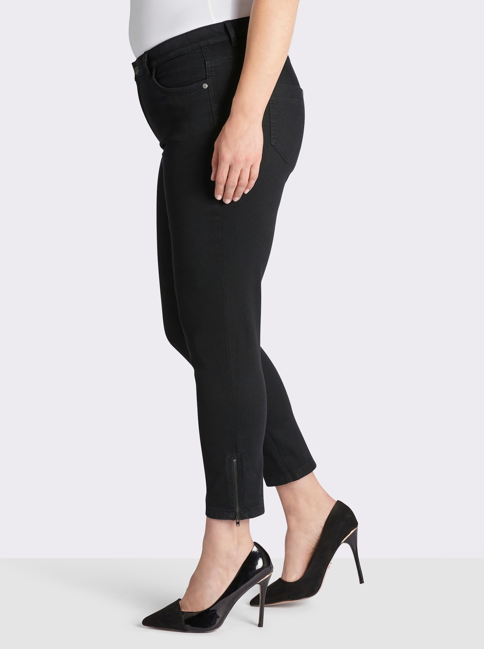 Ascari Stretch-Jeans mit Bauch-weg-Effekt - schwarz