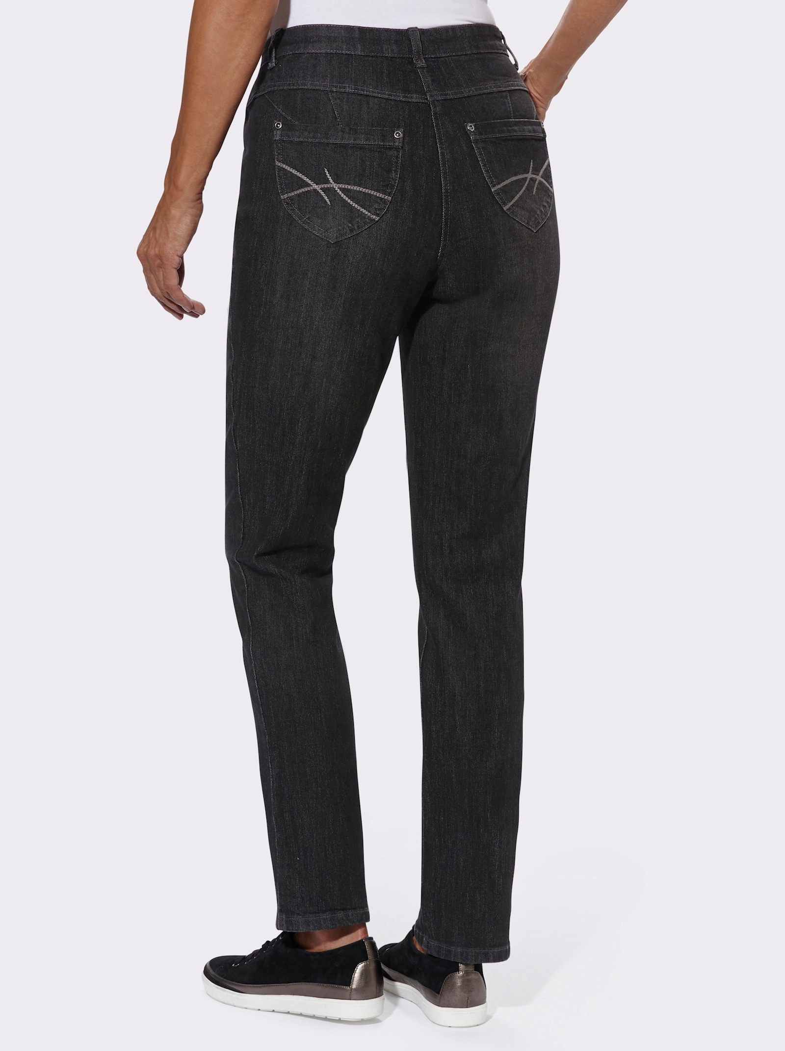 5-Pocket-Jeans mit Hell-Dunkel-Effekt - black-denim