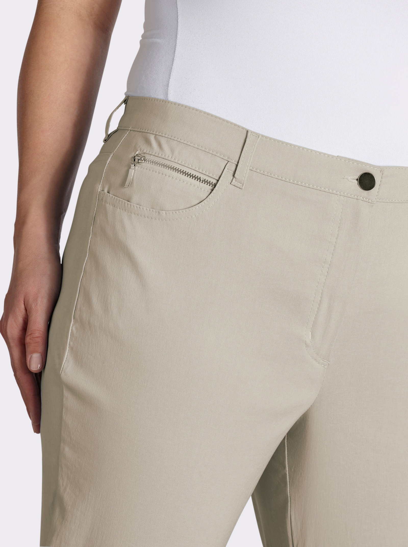 Stehmann Comfort line Stretch-Hose mit Zier-Taschen vorne - stein