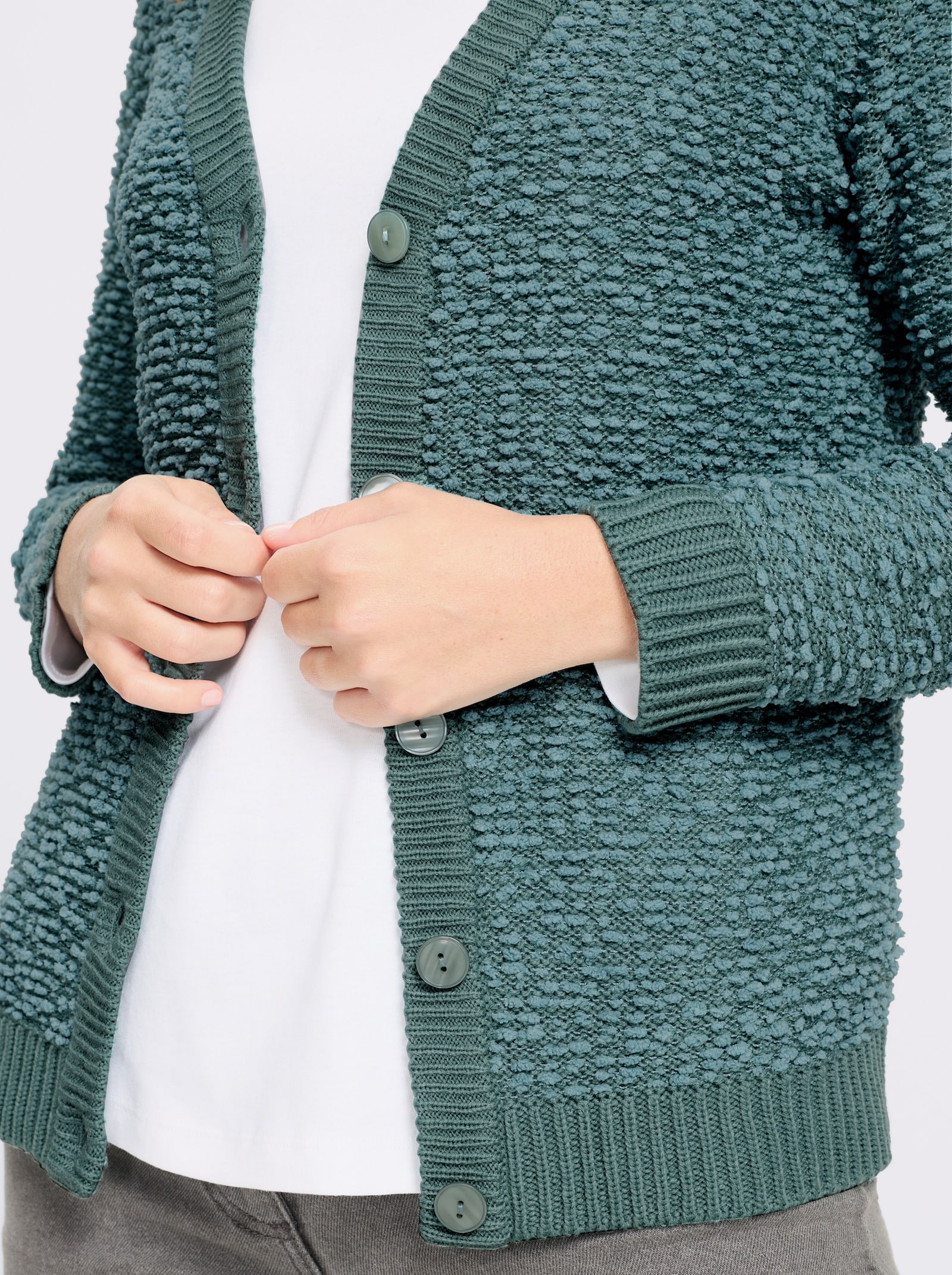 Cardigan aus Effektgarn - jade