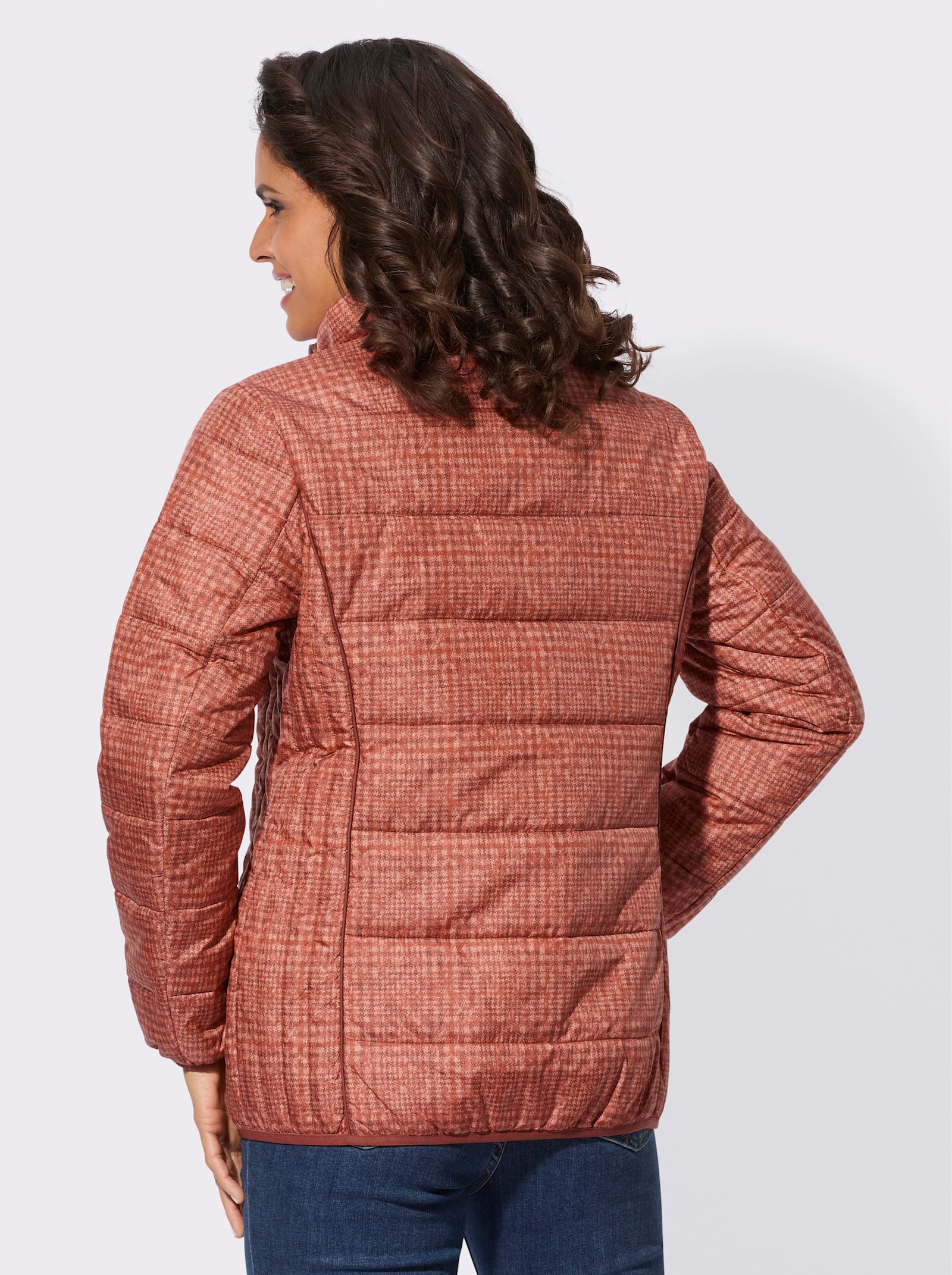 Steppjacke mit leichter Wattierung, bedruckt - papaya-rostrot-bedruckt