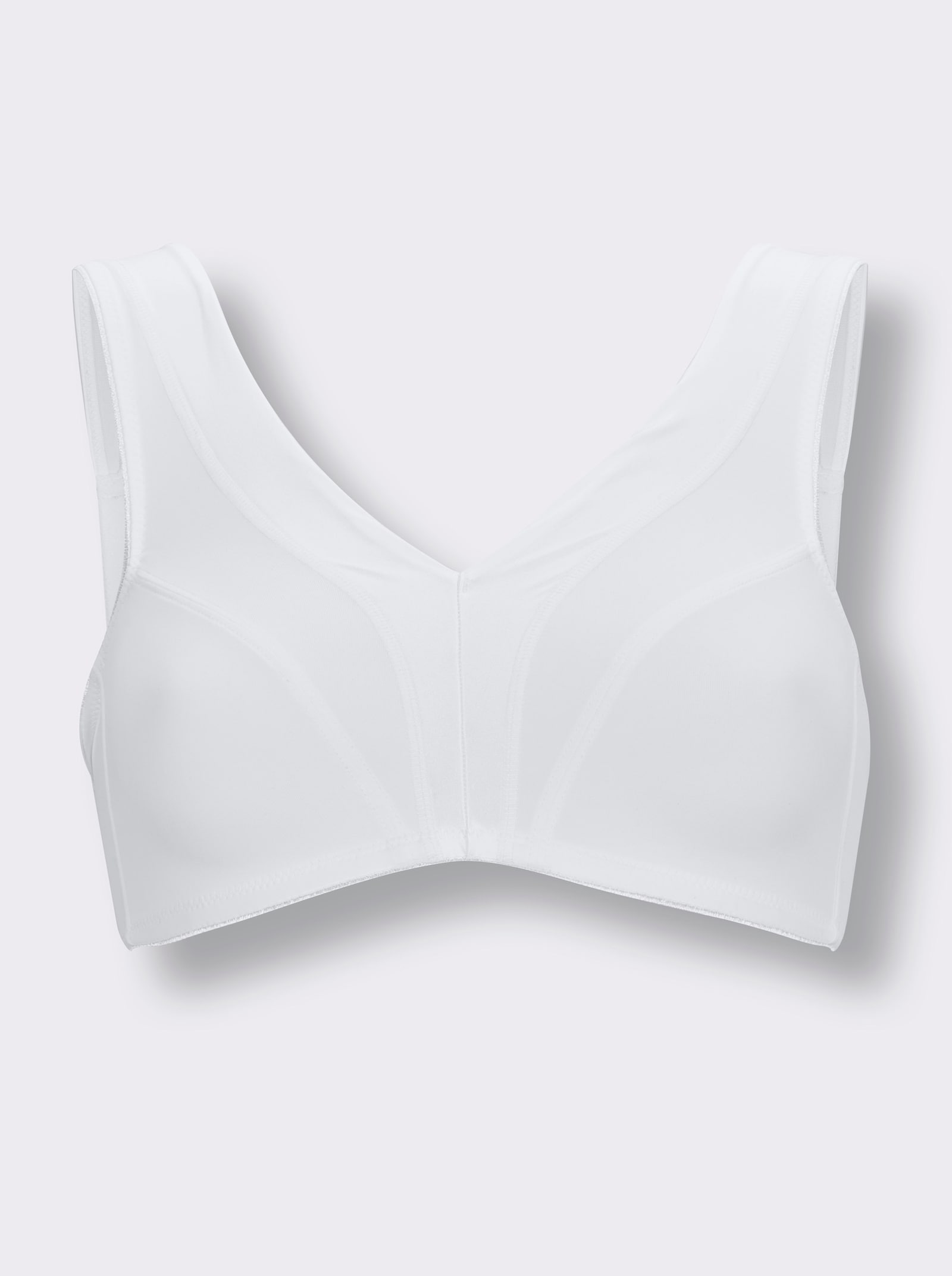 wäschepur Komfort-BH ohne Bügel mit glänzendem Einsatz - weiß