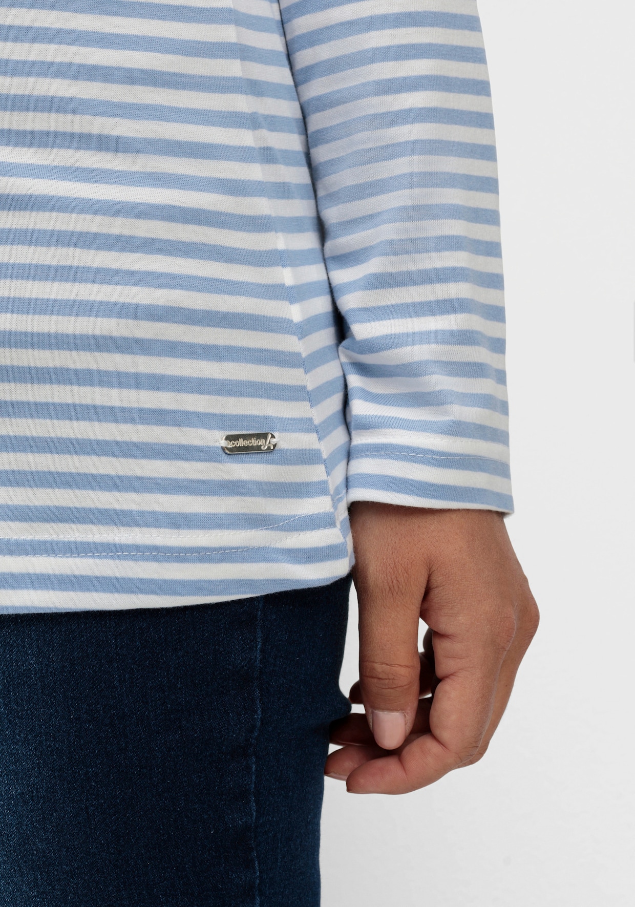 Streifenshirt - bleu-ecru-geringelt