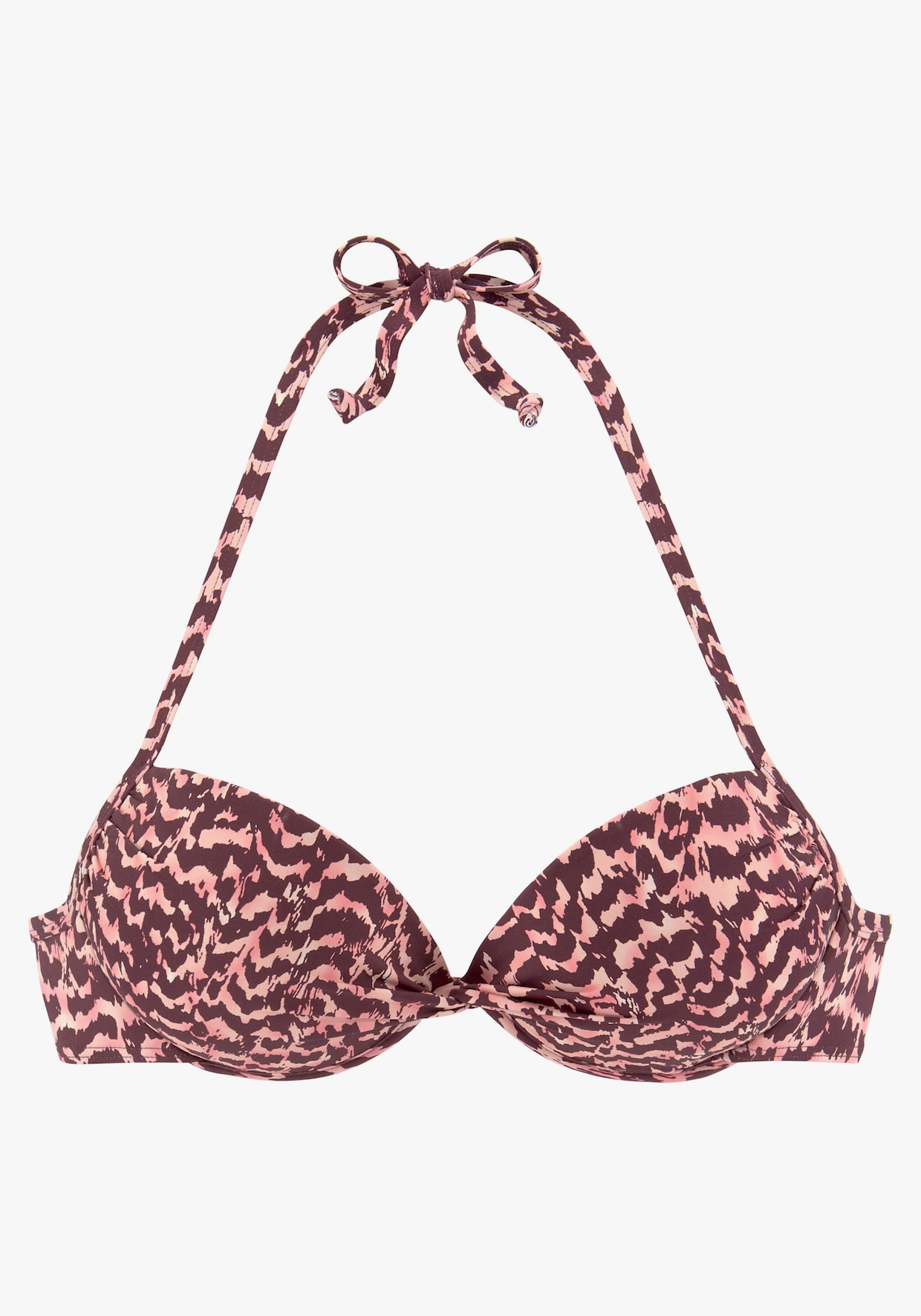 LASCANA Push-upbikinitop - bordeaux bedrukt