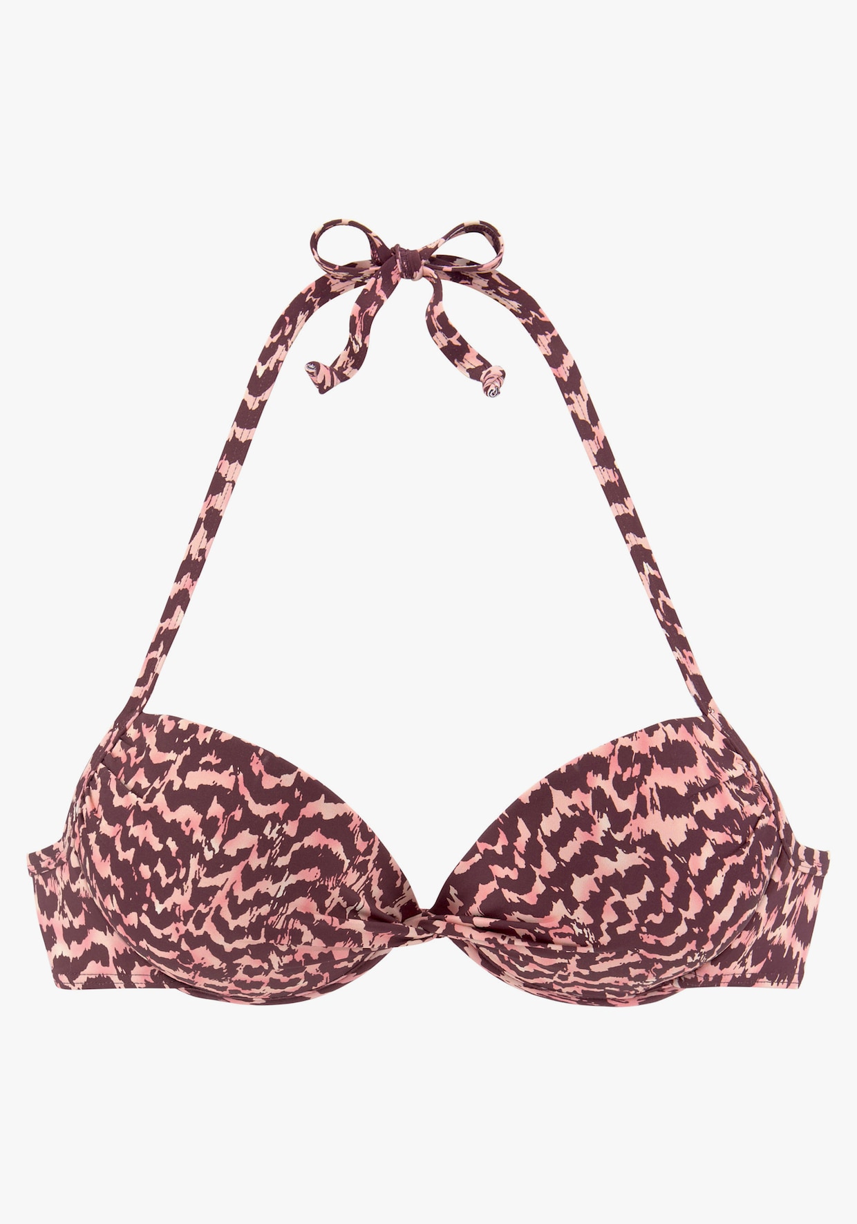 LASCANA Push-Up-Bikini-Top - bordeaux bedruckt