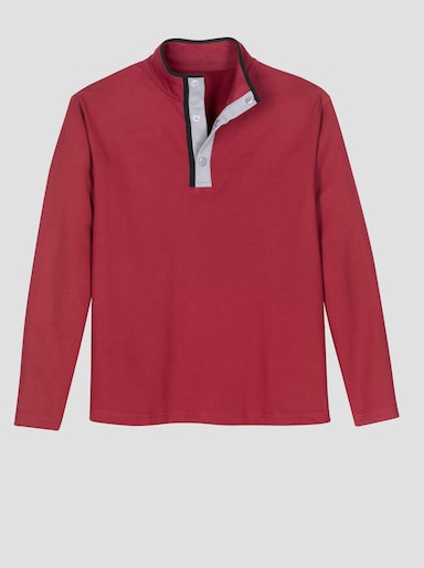 Sweatshirt mit Stehkragen - dunkelrot-grau