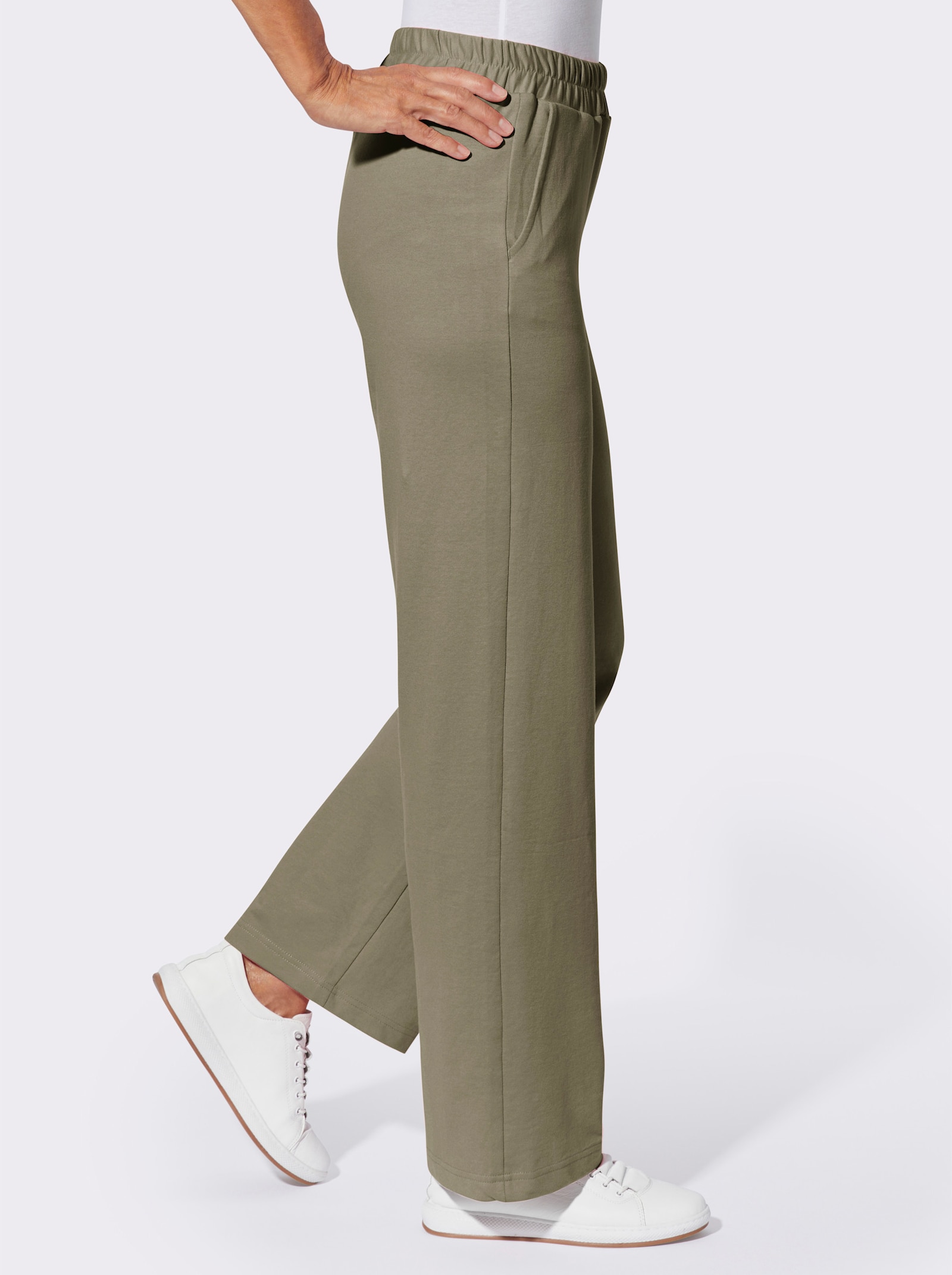 Sweathose in weiter Schlupfform - khaki