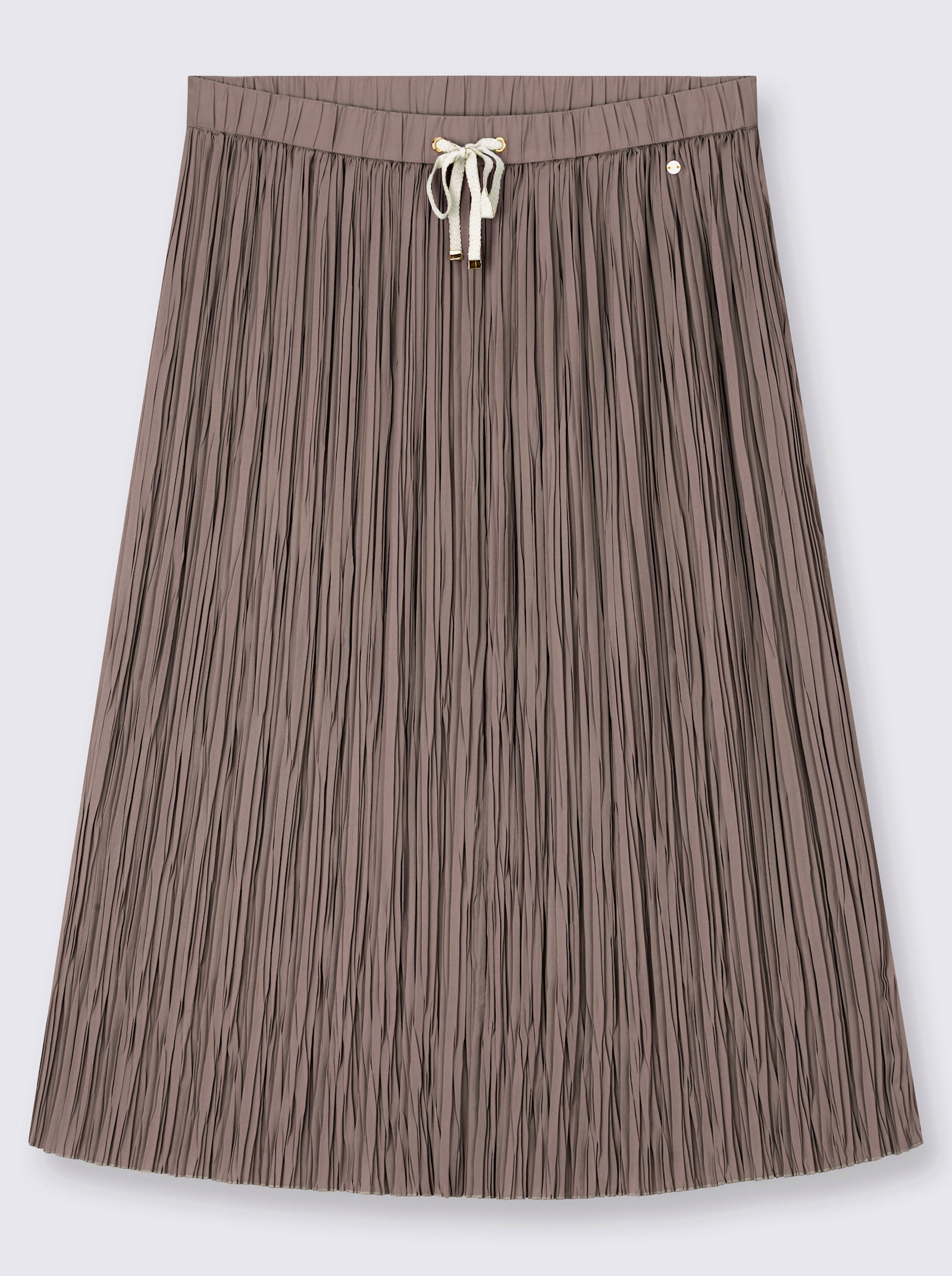 sheego Sommerrock mit Crinkle-Effekt - dunkeltaupe