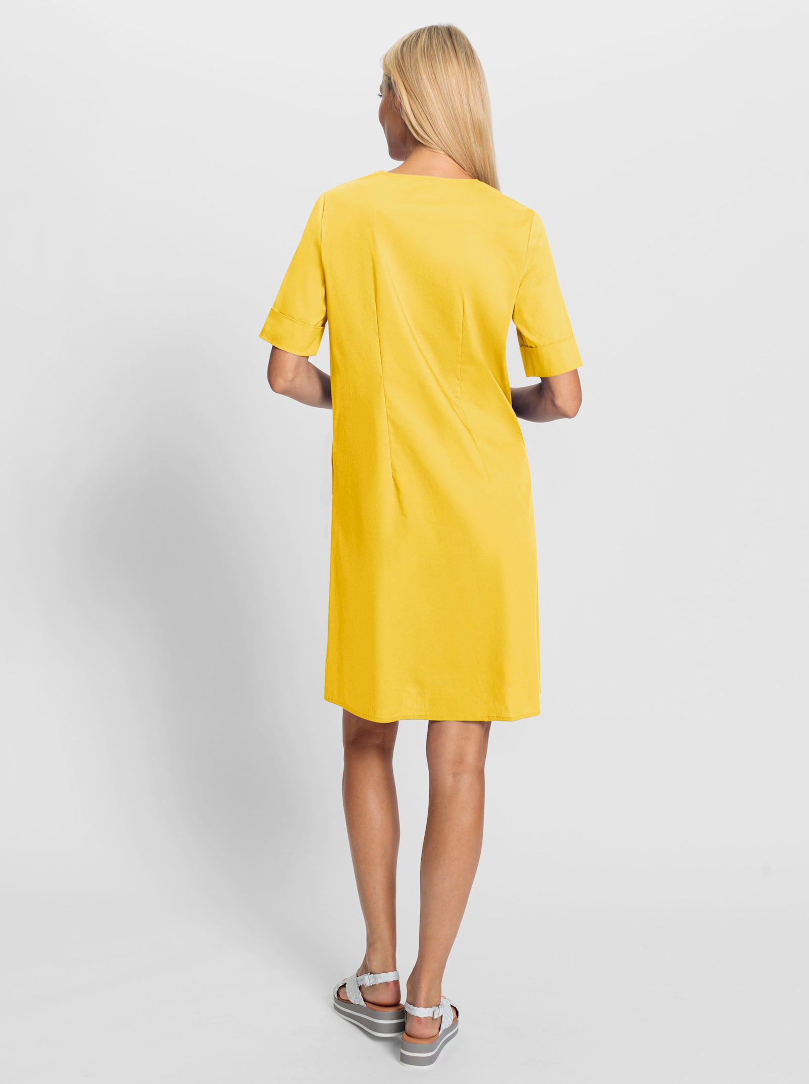 heine Robe d'été avec plis à l'encolure en V - jaune soleil
