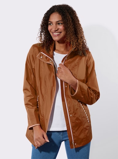 Jacke - cognac-weiß